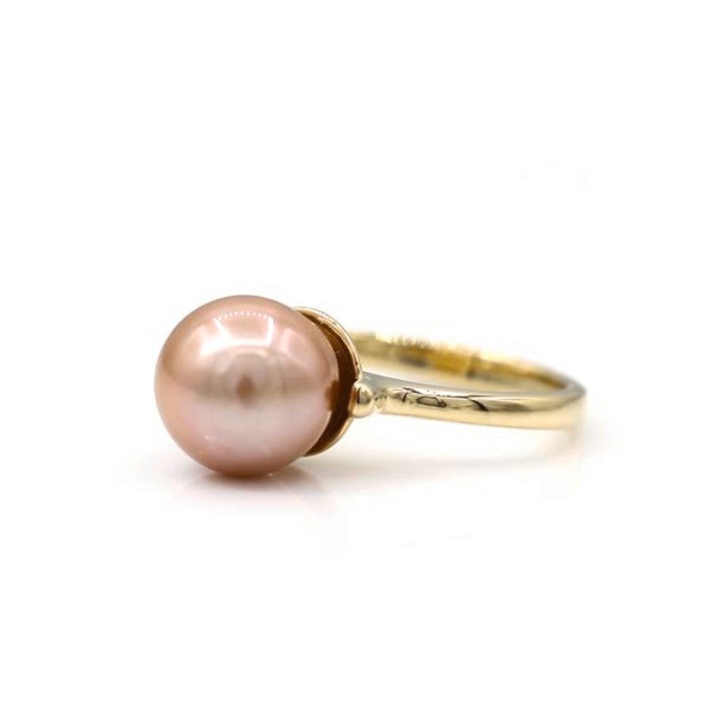 Cavill Perlenring Cavill Perlenring 925 Silber vergoldet, rosa 9,5 mm Ming-Perle (1-tlg)