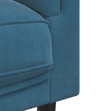 vidaXL Sofa Sofa mit Kissen 2-Sitzer Blau Samt