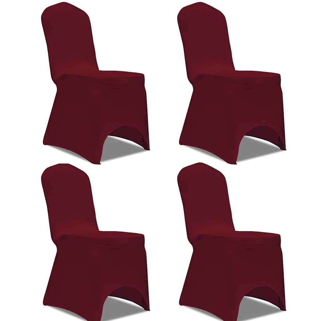 vidaXL Stuhl vidaXL Stretch Stuhlbezug 4 Stück Bordeaux