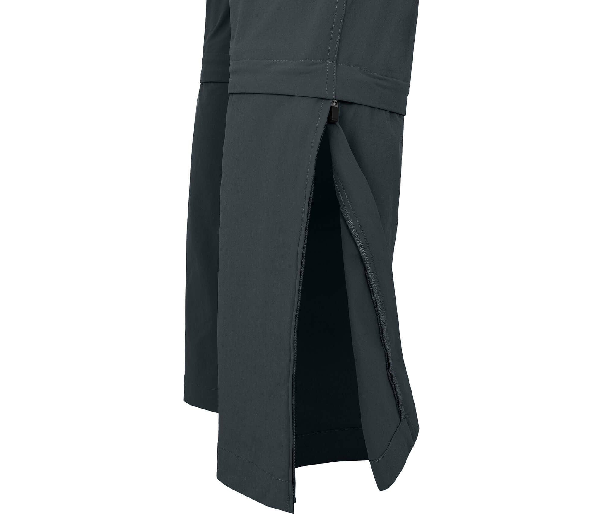 Bergson Zip-off-Hose QUEENSLAND Doppel Zipp-Off grau dunkel Wanderhose, Herren Normalgrößen, mit pflegeleicht, T-ZIPP vielseitig