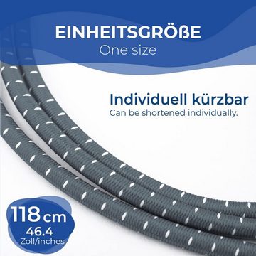 EVEREST FITNESS Schnürsenkel Sport-Schnürsenkel mit Schnellschnürsystem, elastisch, 5 Paar (Grau)