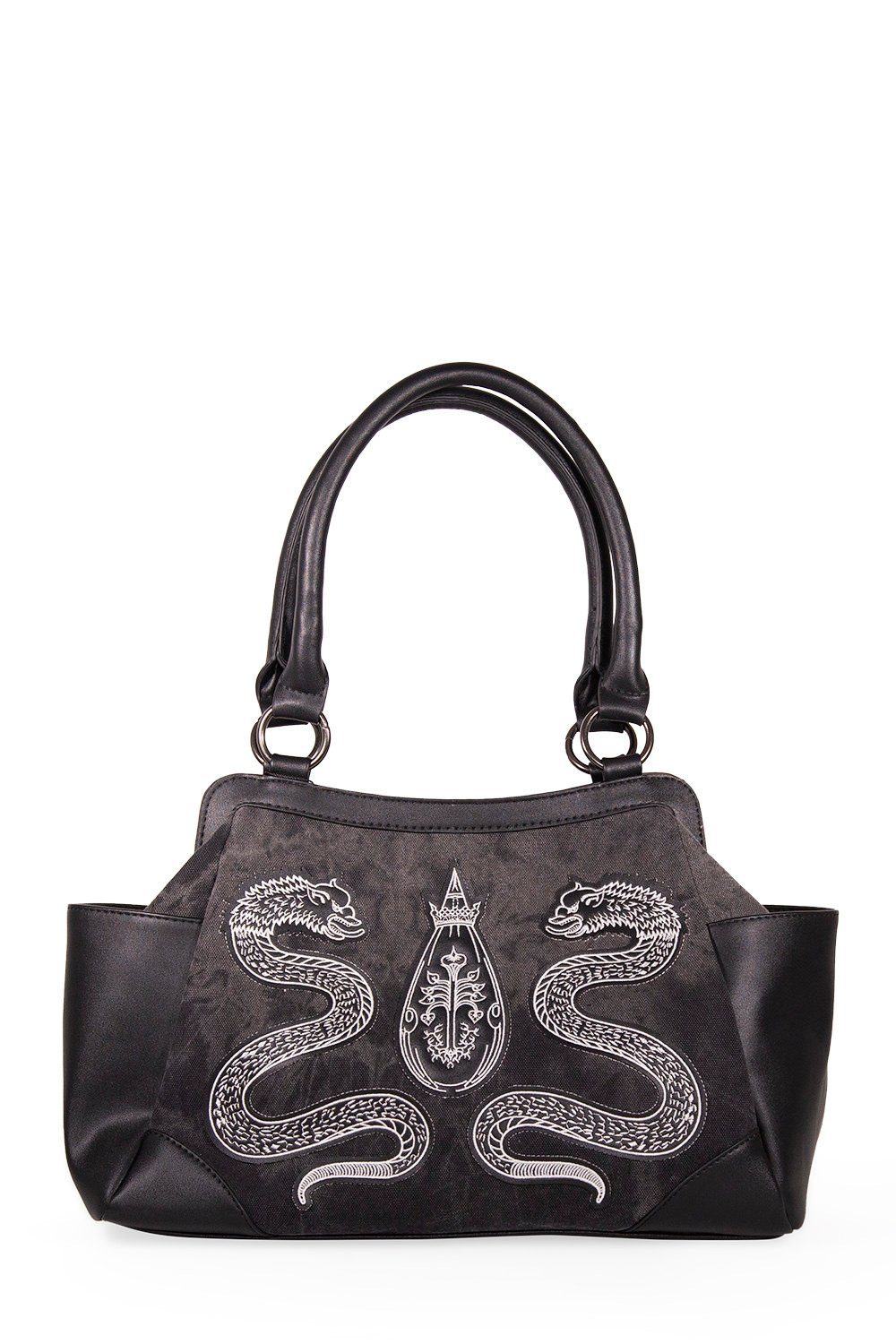 Banned Handtasche Alchemist, Denim Stoff Bestickt