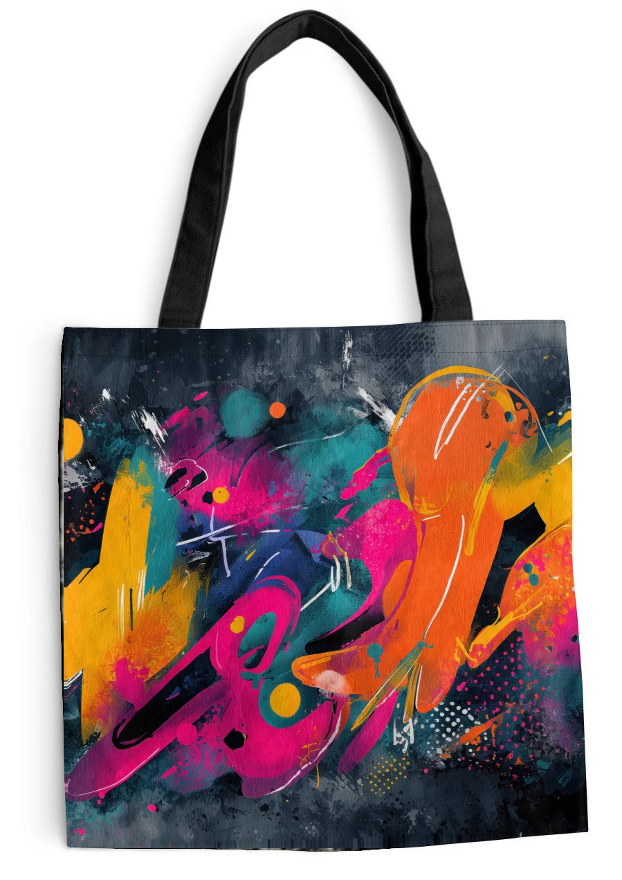 MuchoWow Shopper Abstrakt - Graffiti - Farbenfroh - Farbspritzer, Handtasche, Damen und Herren, Schultertasche, Umhängetasche, Tote Bag