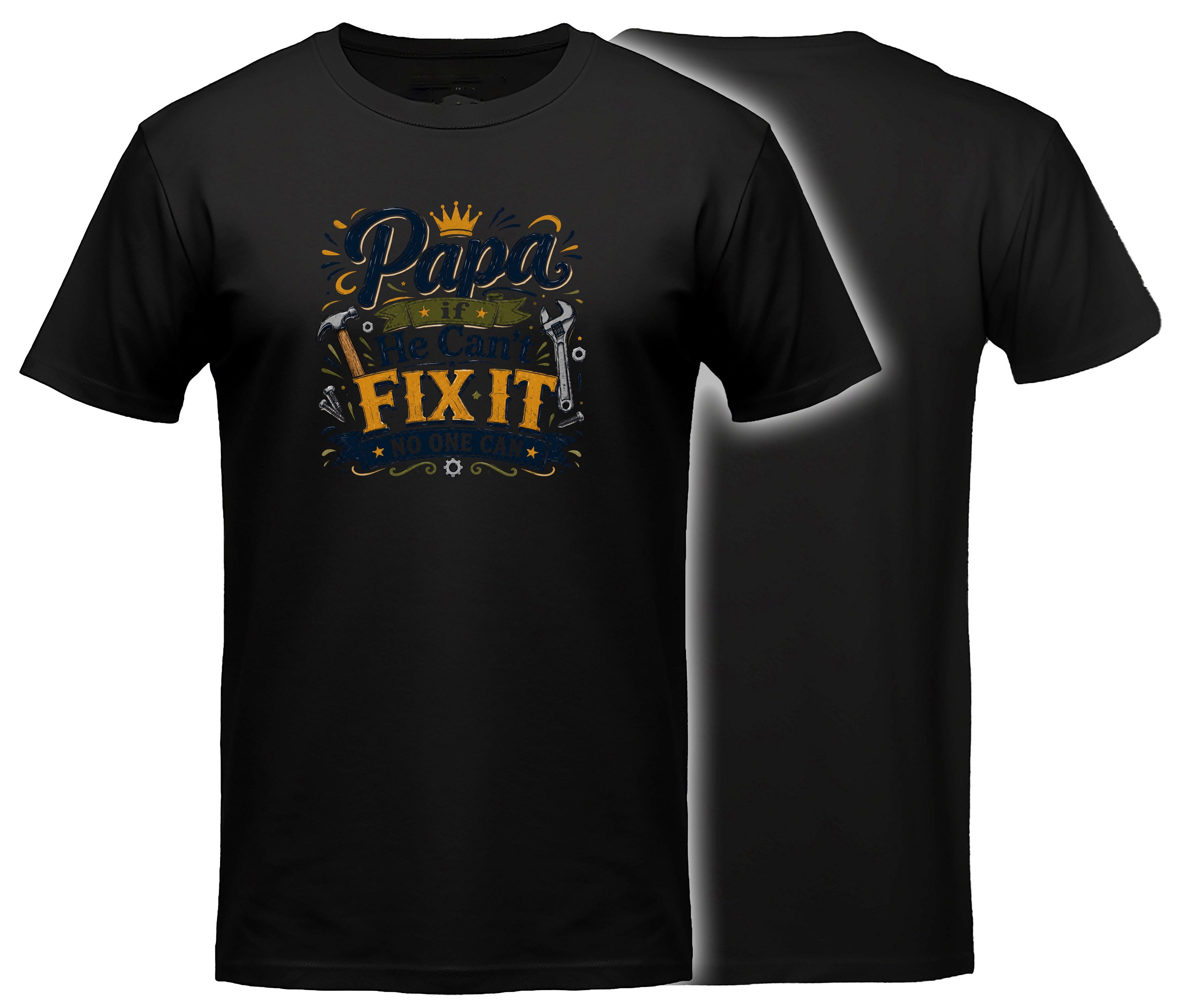 MyDesign24 T-Shirt Papa if he can´t fix it - Sprüche Shirt Vatertag T-Shirt schwarz kurzarm Regular Fit i827