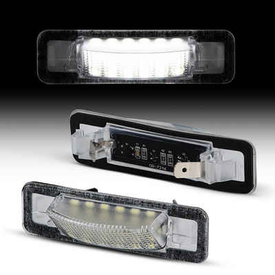 LLCTOOLS KFZ-Ersatzleuchte LED Kennzeichenbeleuchtung Auto, E-geprüft mit geringem Verbrauch, Plug and Play, 2 St., kaltweiß, 6000K, 18 SMD, für Mercedes CLK, C208 A208 - mit CAN-Bus System