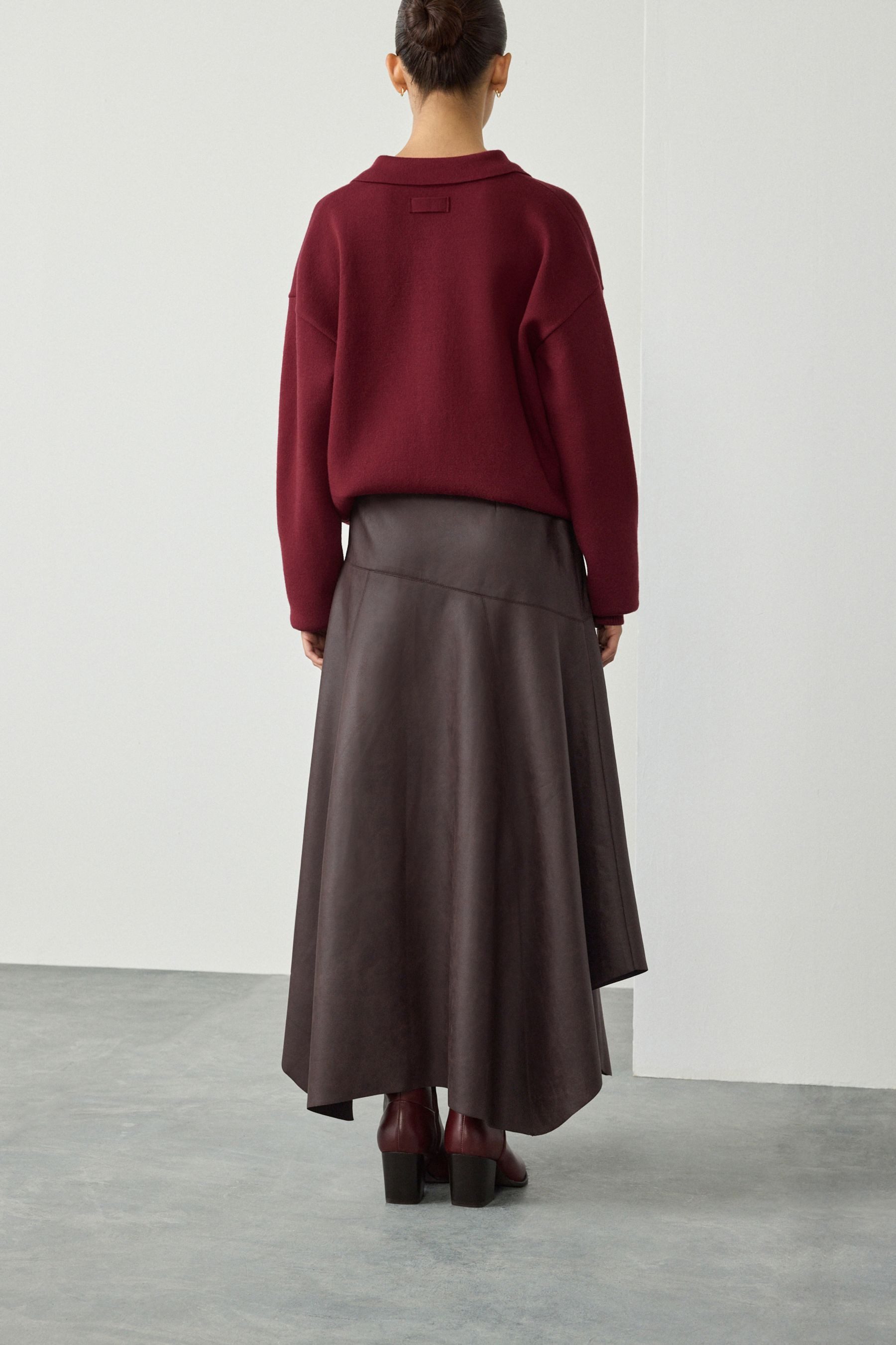 Next Midirock Asymmetrischer Midirock aus Kunstleder (1-tlg) günstig online kaufen