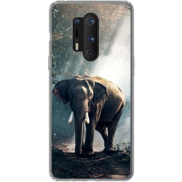 MuchoWow Handyhülle Elefant - Tiere - Licht - Wald - Natur - Wildtiere, Phone Case, Handyhülle OnePlus 8 Pro, Silikon, Schutzhülle
