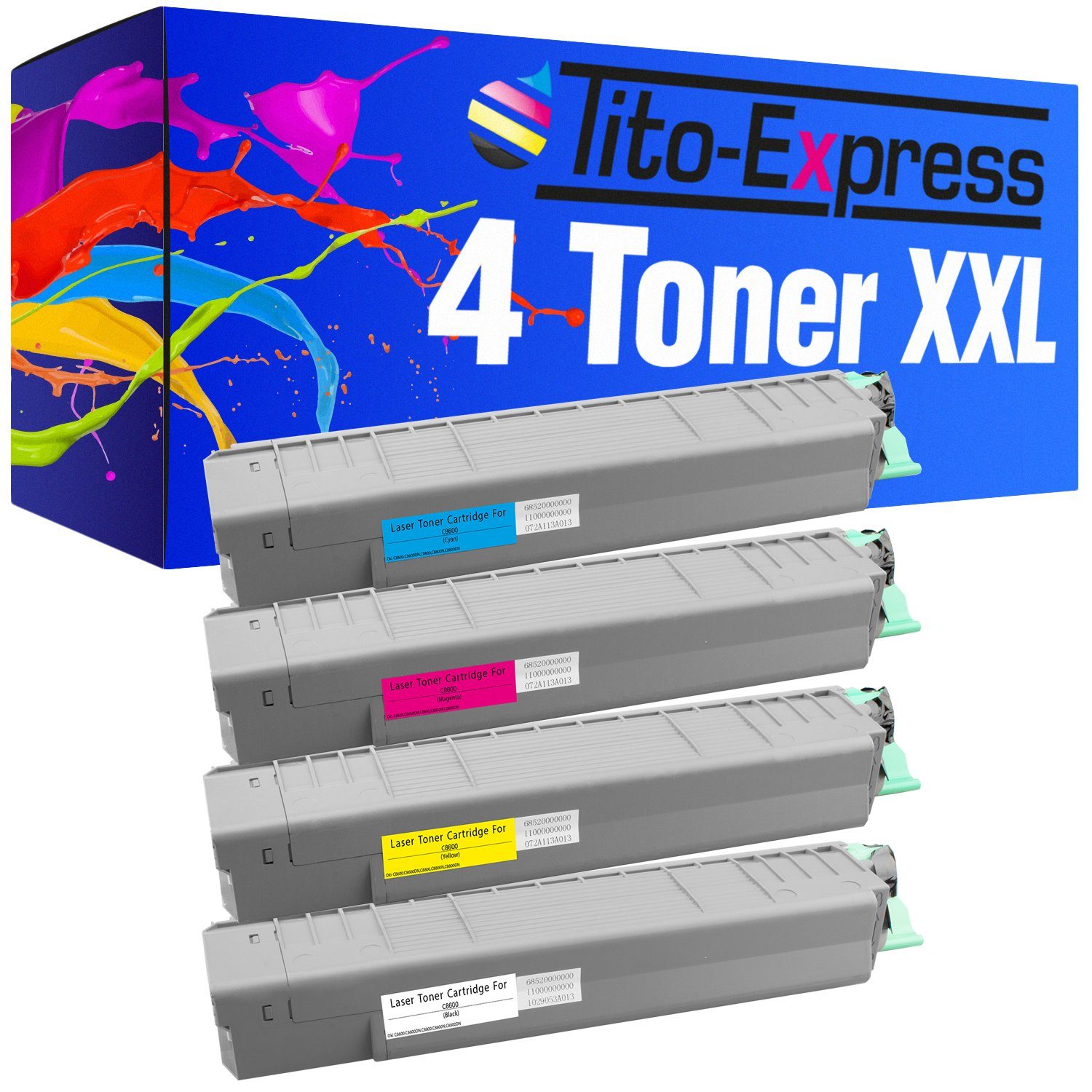 Tito-Express Tonerpatrone 4er Set ersetzt Series Series C-8600CDTN C C-8600DTN C-8800CDTN für C-8600 8600 C-8600 Oki Oki OkiC8600, C-8800