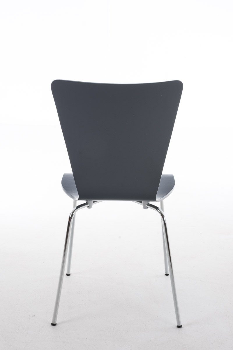 TPFLiving mit - chrom Sitzfläche St), ergonomisch - Warteraumstuhl Konferenzstuhl (Besprechungsstuhl Holz Besucherstuhl Gestell: geformter - grau Sitzfläche: 4 Messestuhl, Jaron - Metall