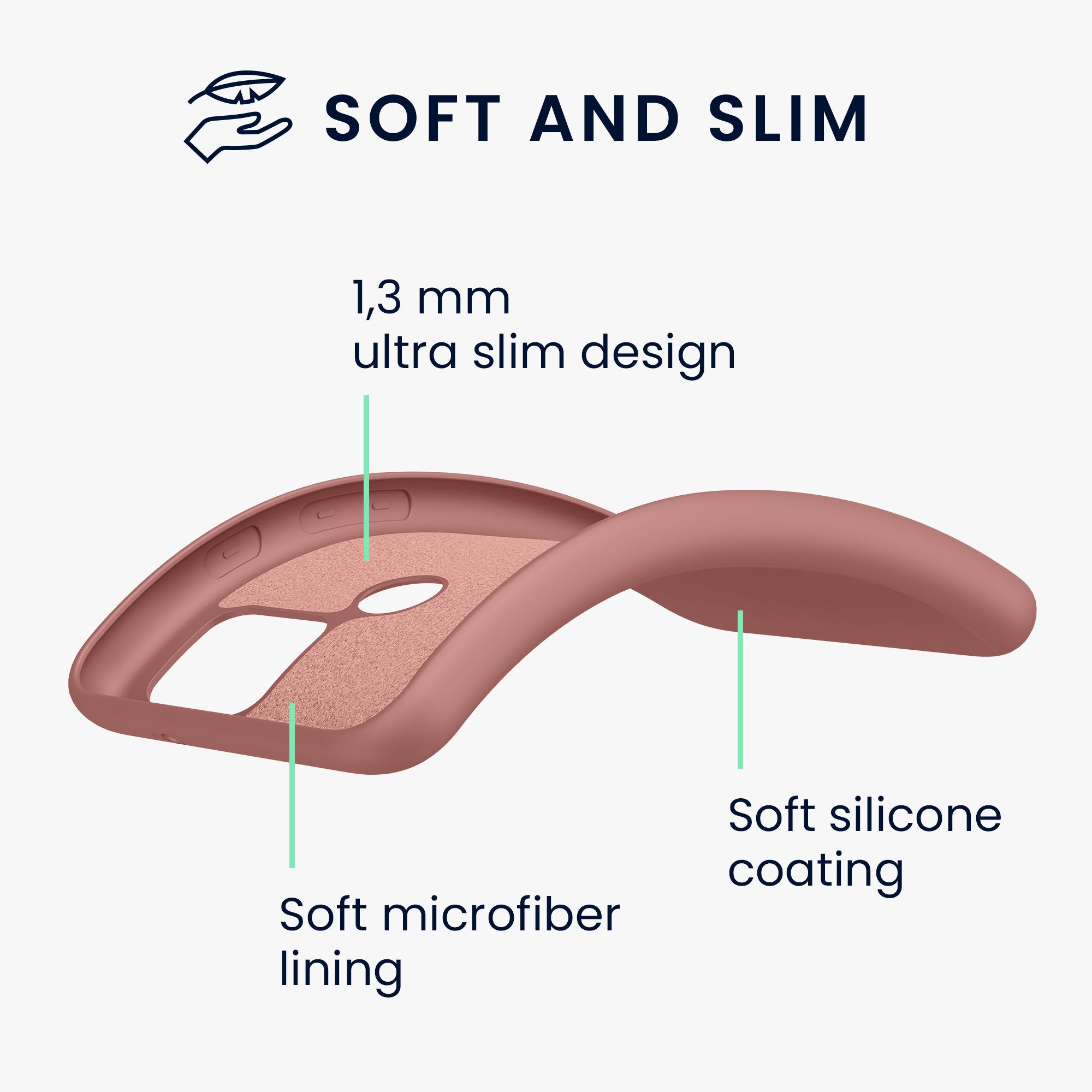 kwmobile Handyhülle Slim Case für Google Pixel 5, Hülle Silikon Handy - Handyhülle gummiert