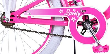 Volare Kinderfahrrad Lovely - Mädchen - 20 Zoll - Rosa - Rücktrittbremse - Luftbereifung, bis 115 kg, Rahmenhöhe: 27,5 cm, Lenkerhöhe einstellbar