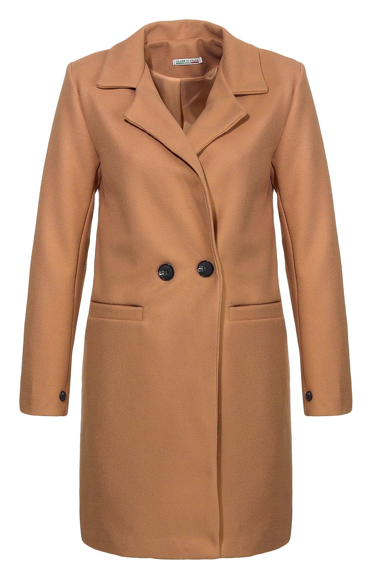 malito more than fashion Trenchcoat Übergangsmantel Knopfverschluss camel mit 19691