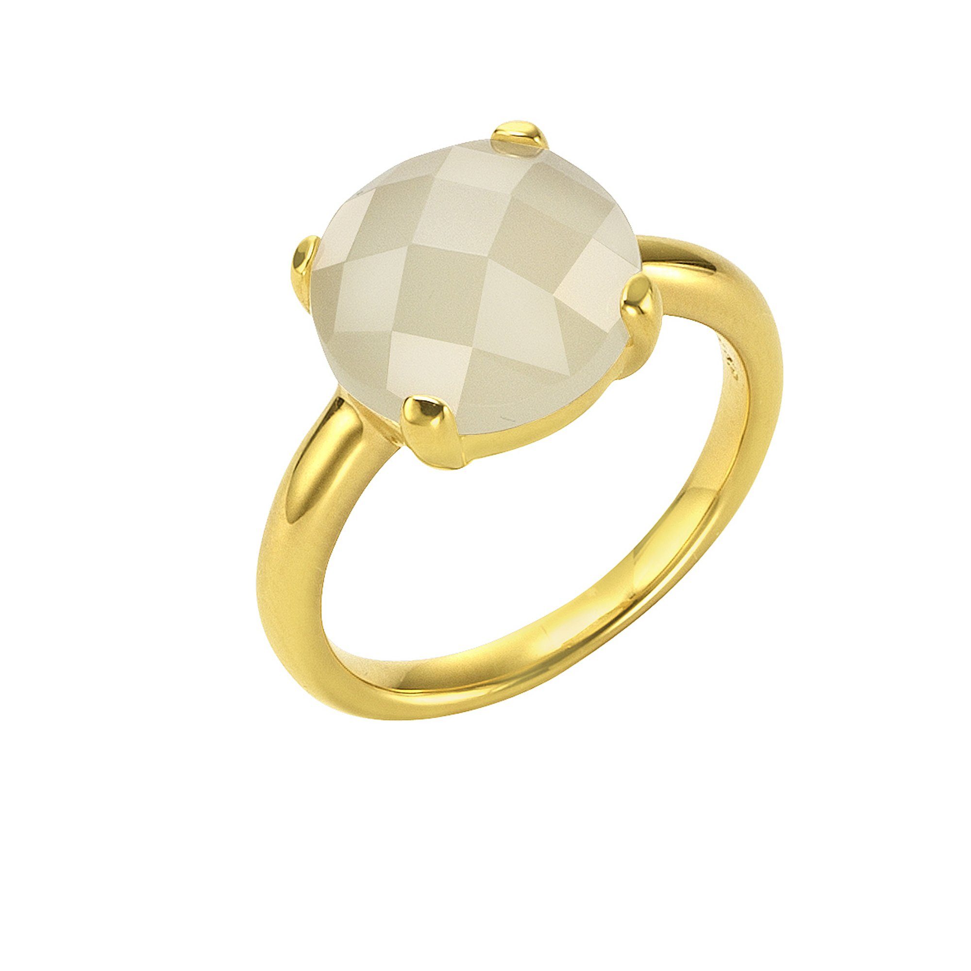 Jamelli Ring »925/ Sterling Silber vergoldet mit Mondstein«