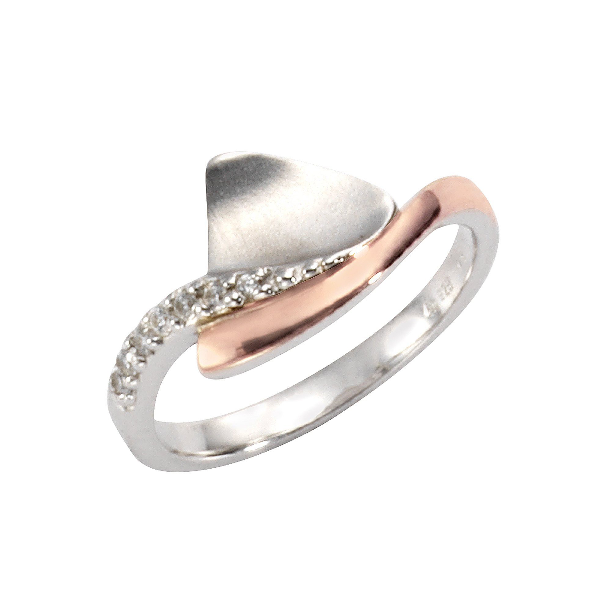 ZEEme Silver Ring 925 Sterling Silber rhodiniert Zirkonia weiß Zeeme Silver Ring