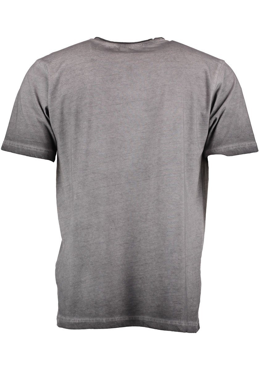 OS-Trachten Trachtenshirt out an anthrazit, den Effekt Baumwolle, wash T- Kurzarm Kanten, Trachten Shirt mit Herren Bayernmotiv