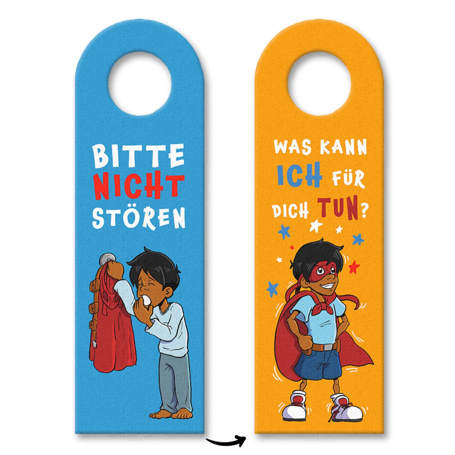 speecheese Dekohänger Türhänger Superheldenmotiv Bitte nicht stören oder Was kann ich für