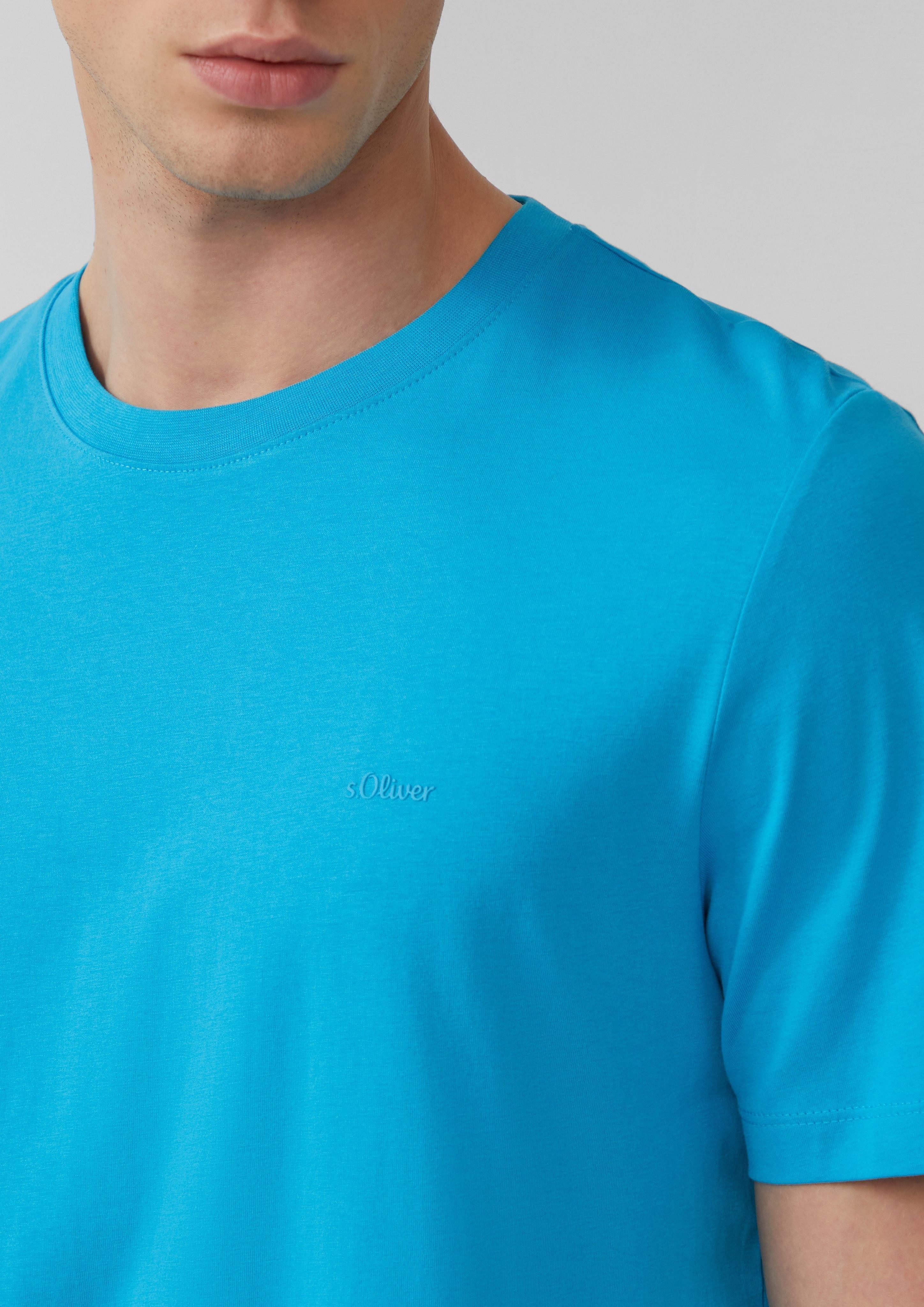 s.Oliver Kurzarmshirt Baumwoll-T-Shirt mit Logo-Print Logo günstig online kaufen