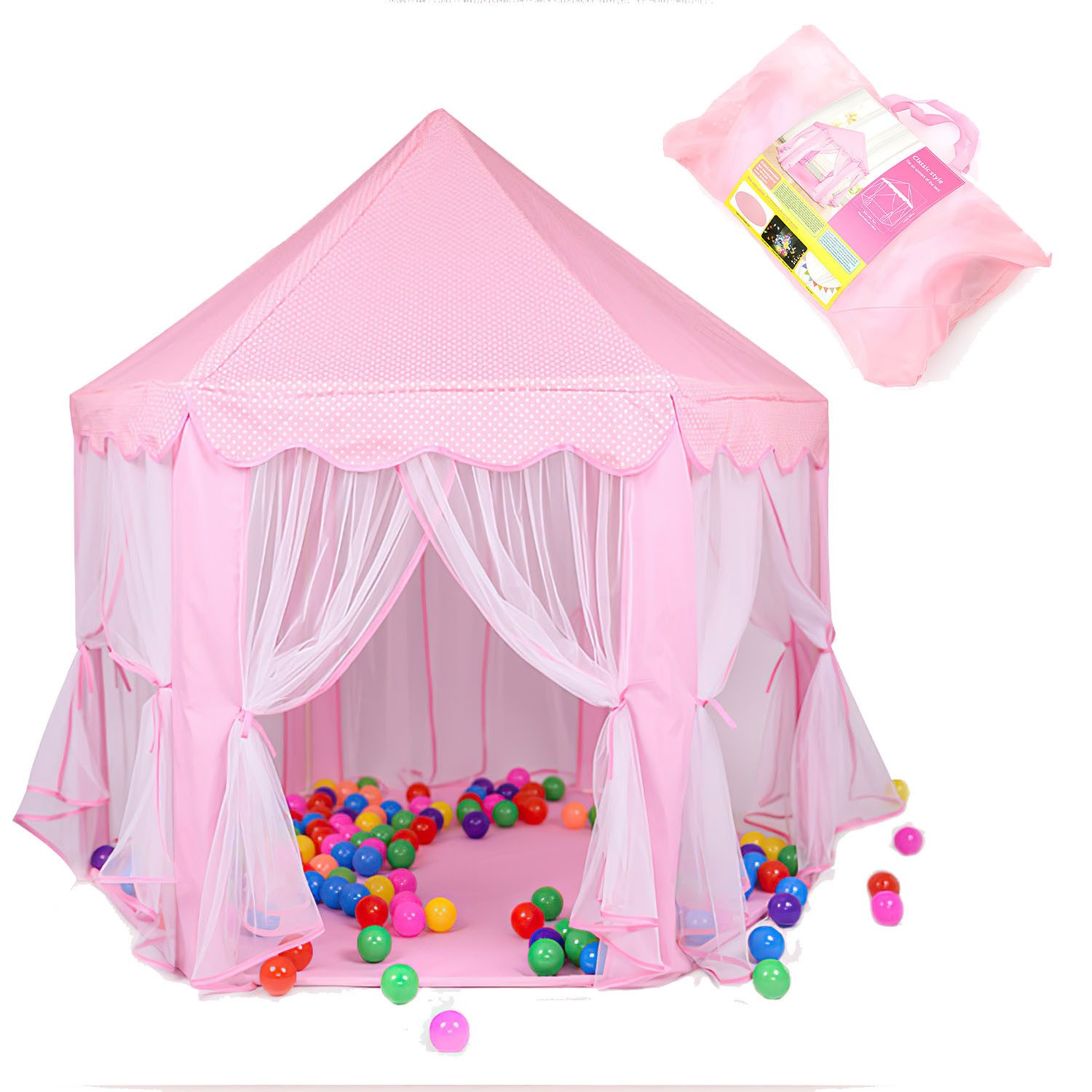 SURFOU Spielzelt Kinderzelt Madchen für Drinnen mit Sternenlichtern 140*140 günstig online kaufen