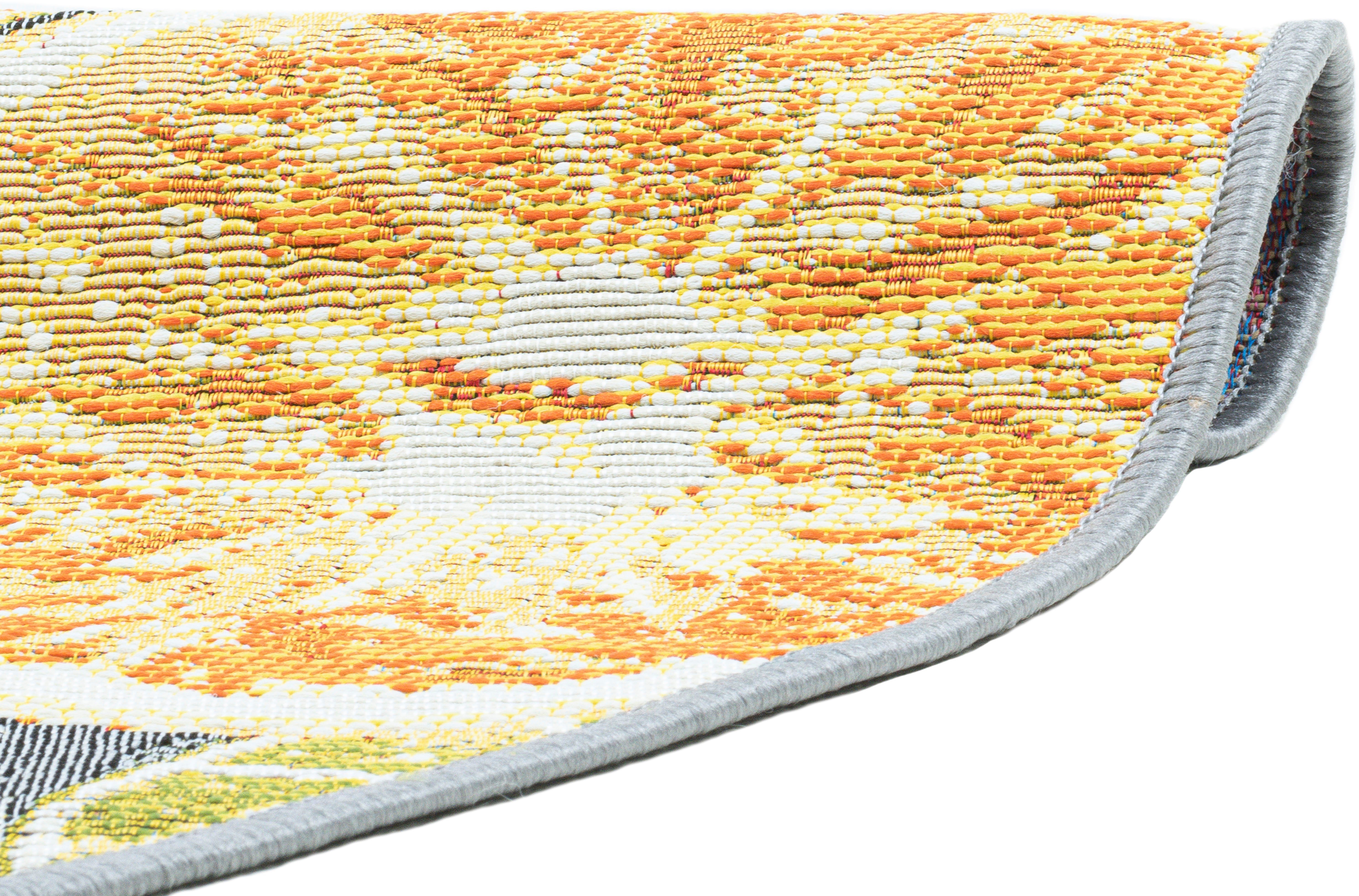 Sansibar Teppich Rantum Beach 003, rund, Höhe: 5 mm, Flachgewebe, modernes Sommer Design, In- und Outdoor geeignet