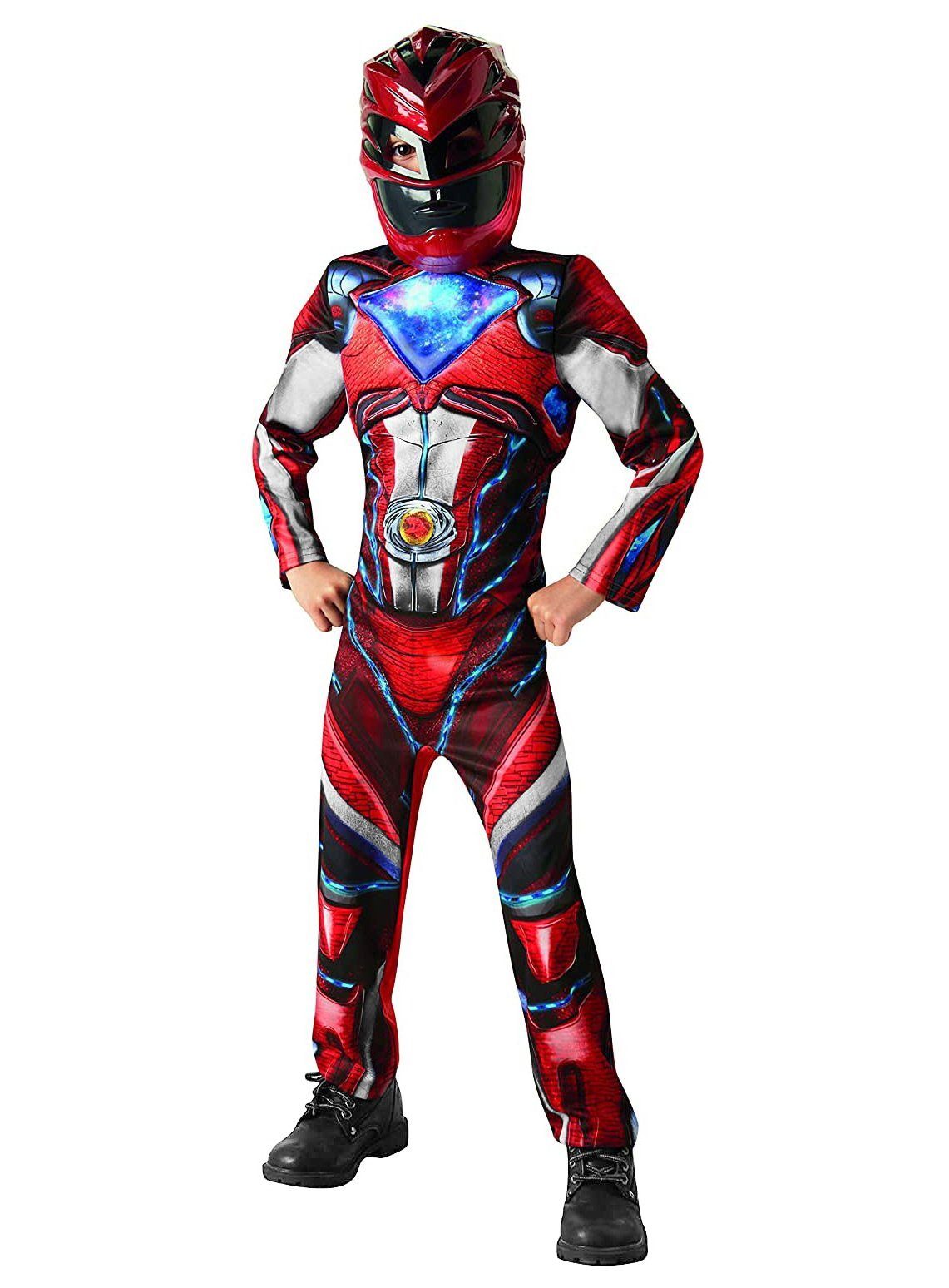 Metamorph Kostüm Power Rangers - Roter Ranger Kostüm für Kinder, Offizielles Kostüm des Red Rangers aus dem Power Rangers-Film