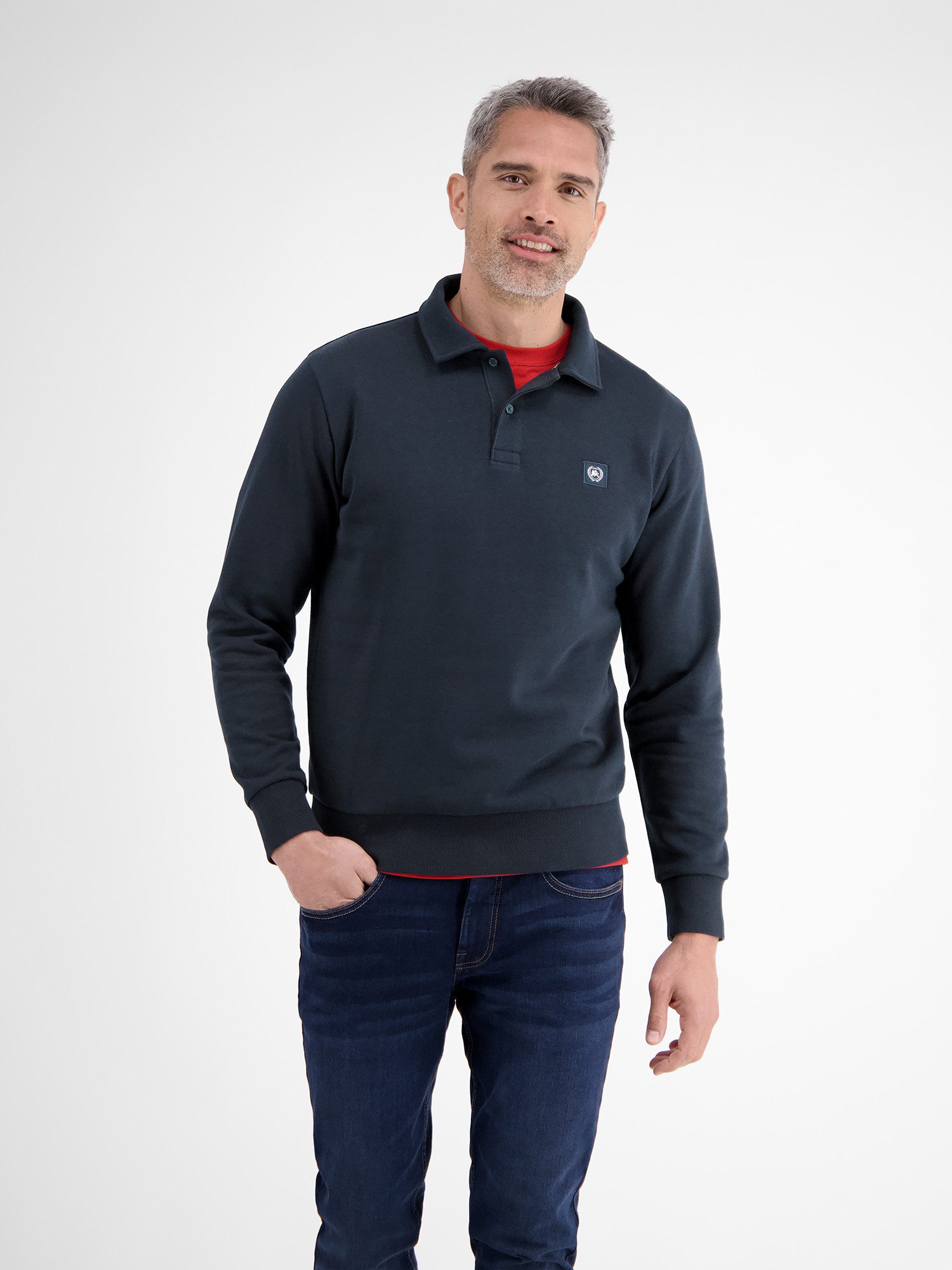 LERROS Langarm-Poloshirt LERROS Sweat-Poloshirt für Herren günstig online kaufen