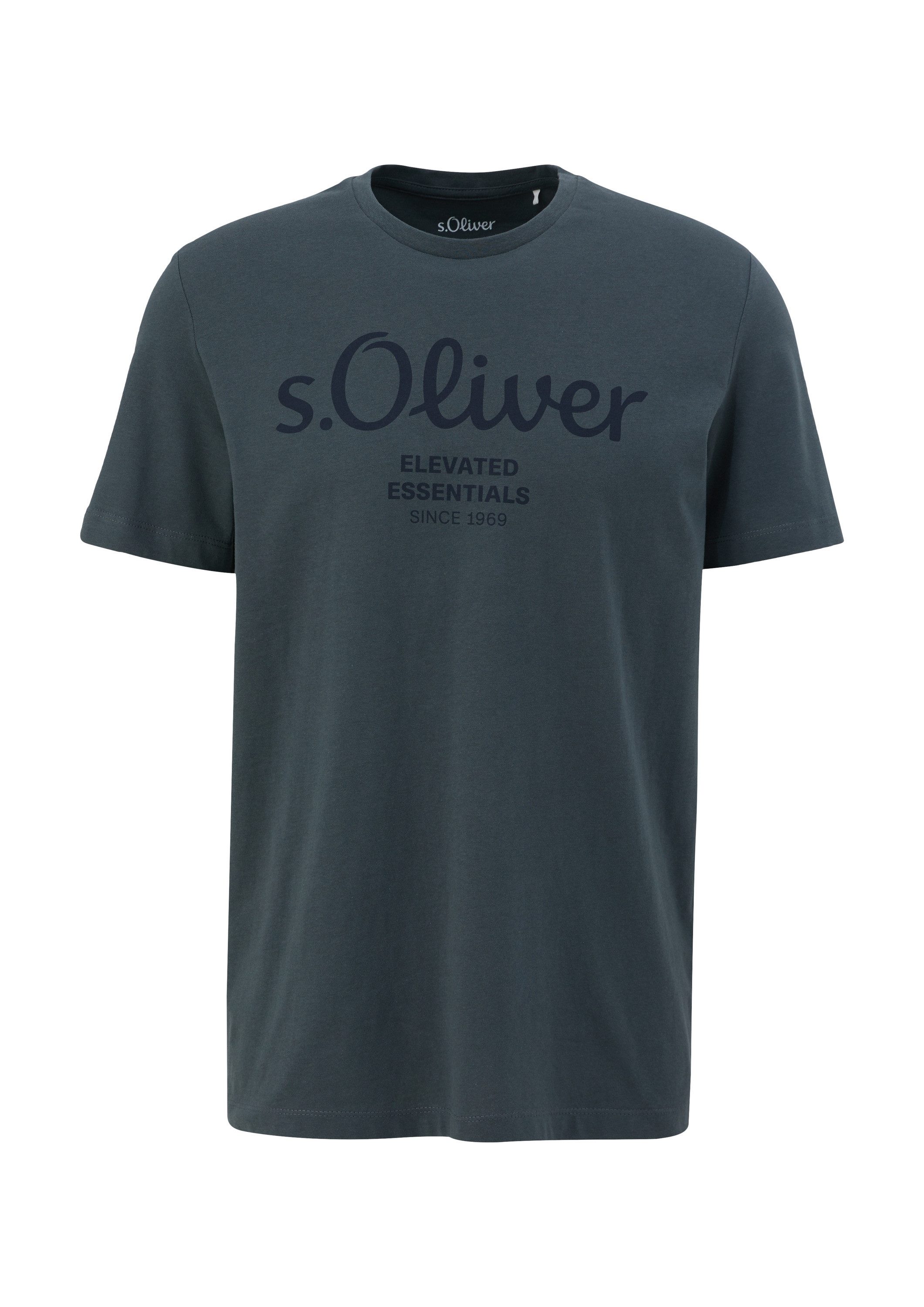s.Oliver Kurzarmshirt T-Shirt Baumwoll-T-Shirt mit Logo-Print günstig online kaufen