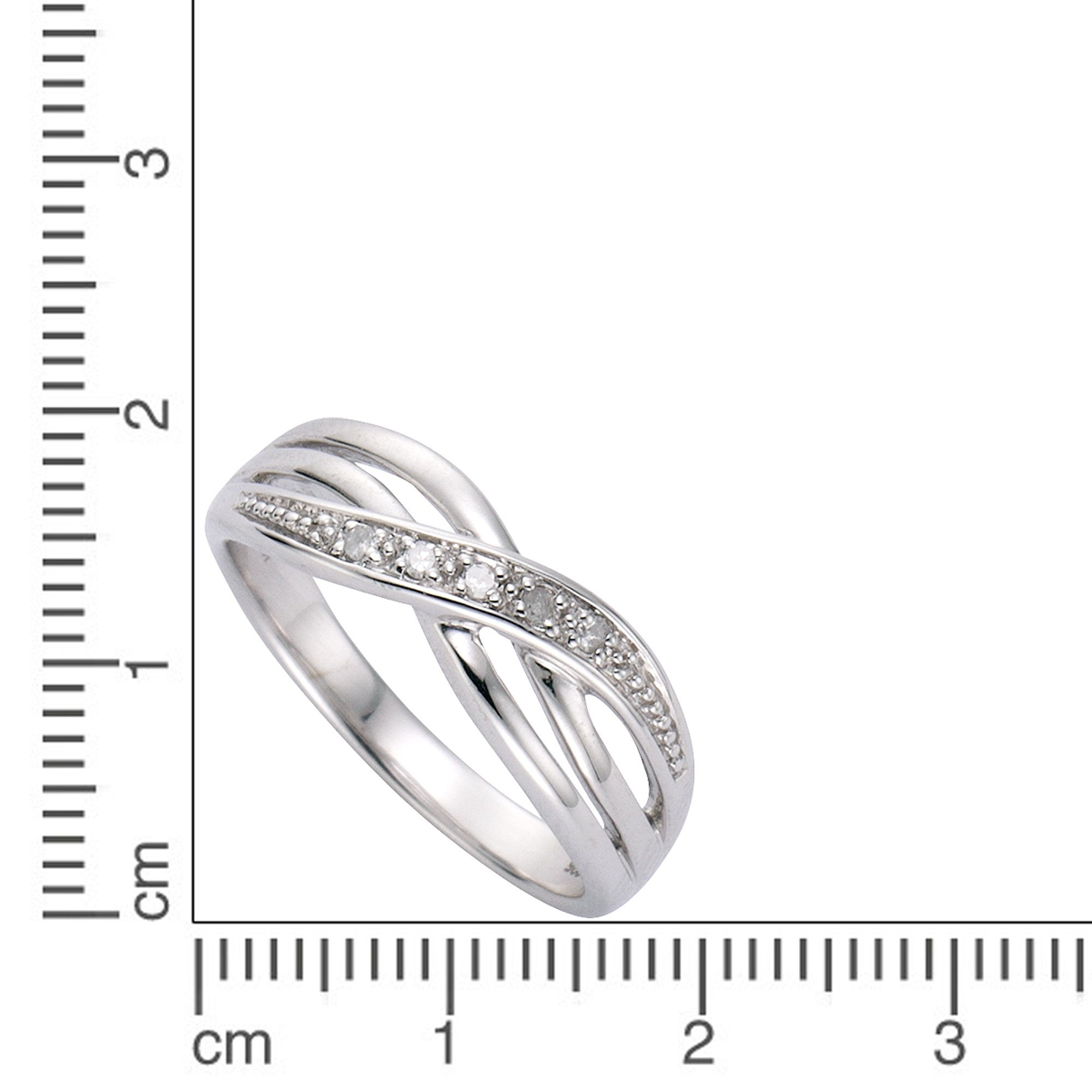 Damen Schmuck Diamonds by Ellen K. Ring 925/- Sterling Silber Diamant 0,01ct.