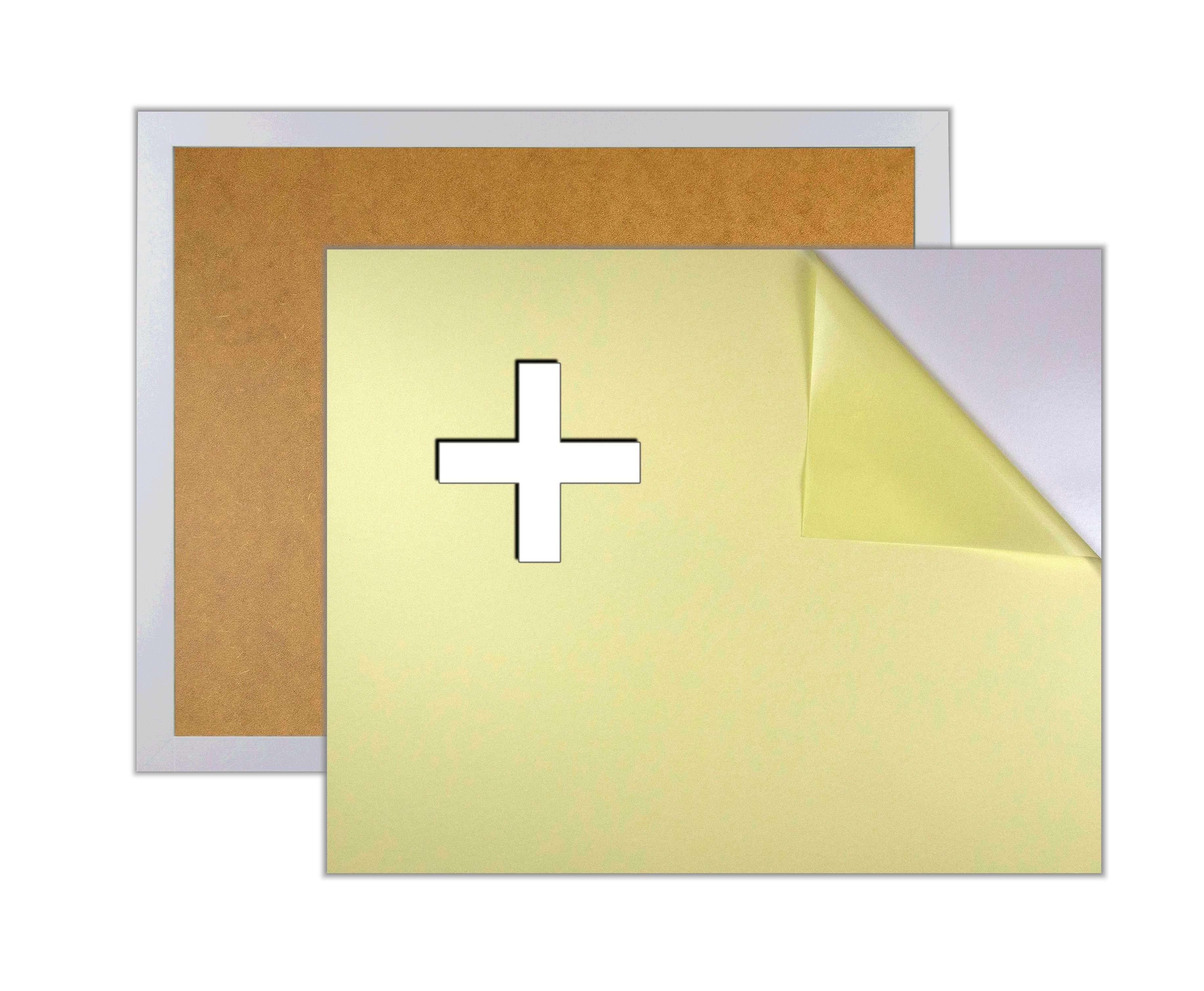 myposterframe Einzelrahmen Bilderrahmen für Rubbel Weltkarte mit Klebepappe, (1 Stück), 45x80 cm, Weiß hochglanz, MDF