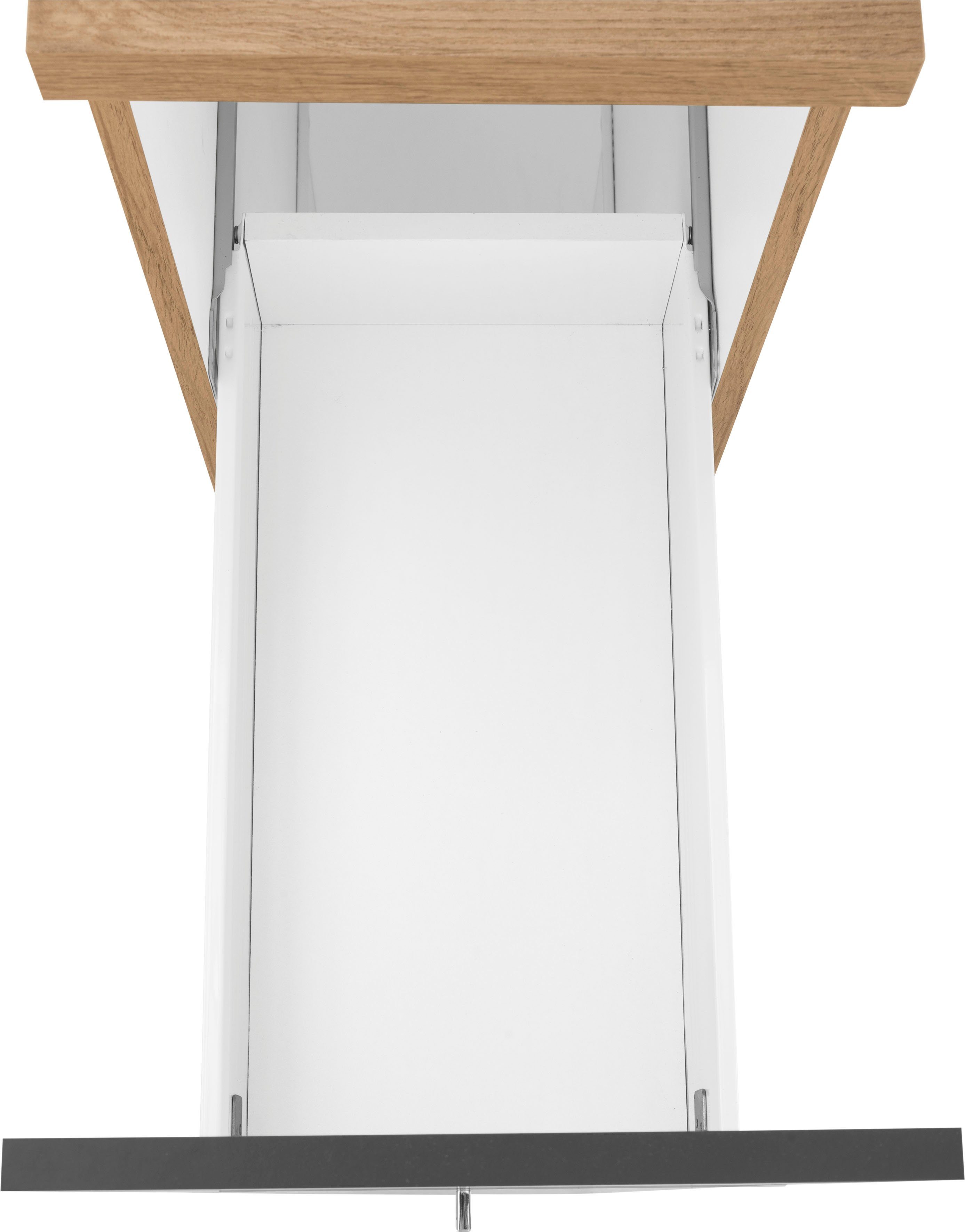 HELD MÖBEL Apothekerschrank Colmar 30 3 | cm 165 cm wotaneiche mit mit anthrazit hoch, Metallgriff breit, Ablagen