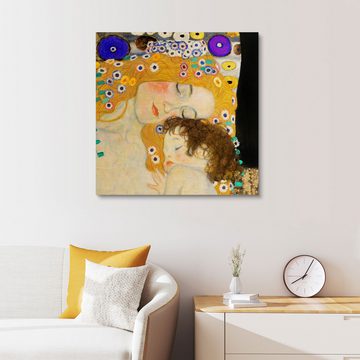 Posterlounge Holzbild Gustav Klimt, Mutter und Kind (Detail), Wohnzimmer Malerei