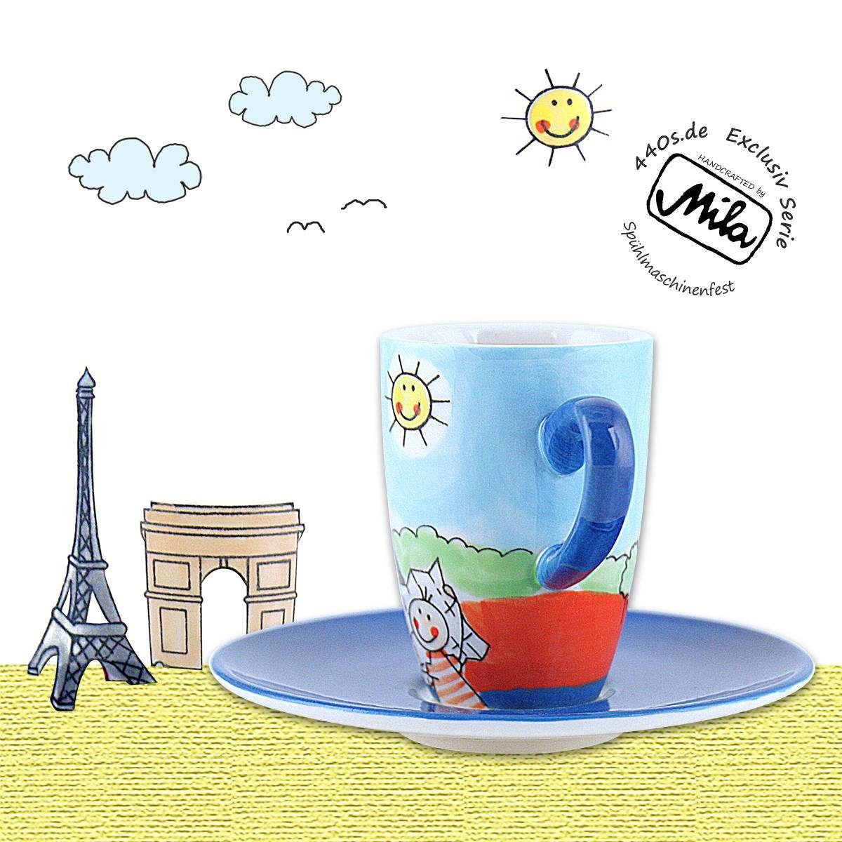 Mila Espressotasse Mila Keramik Espresso-Tasse mit Untere Paris, Keramik