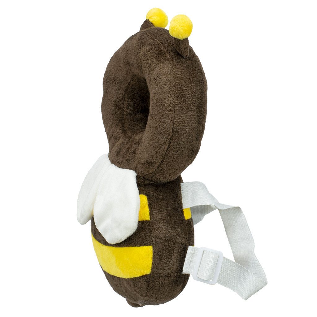 Ikonka Kopfschutz Baby Kopf-Schutz Rucksack Biene – Lauflernhilfe mit Polster (Fall-Schutzkissen für Kleinkinder in Rucksack-Form mit Polsterung, 1x Baby-Kopfschutz-Rucksack in Bienendesign mit Schultergurten), Weiches Polster schützt Babys Kopf beim Laufenlernen zuverlässig