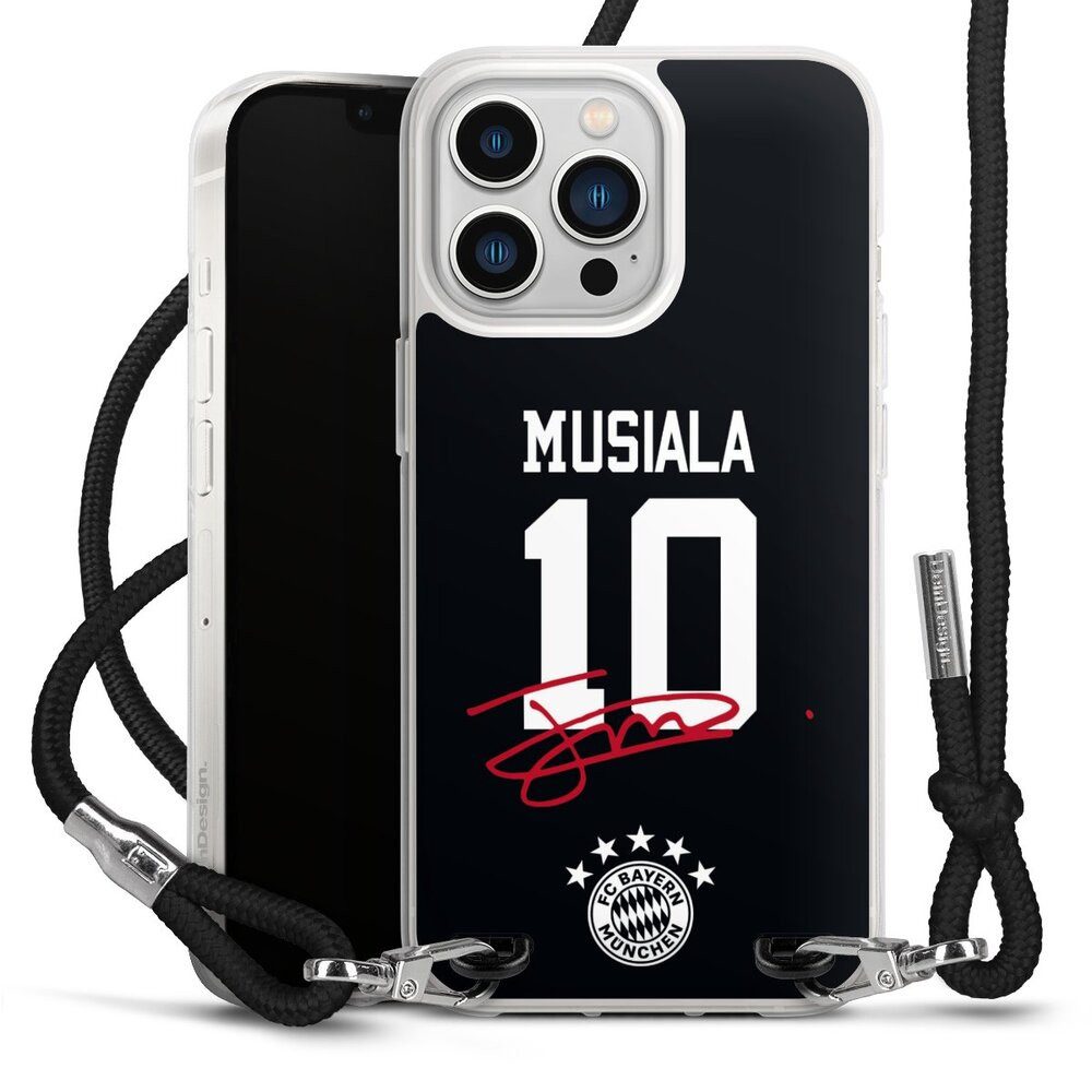 DeinDesign Handyhülle FC Bayern München Jamal Musiala FCB Musiala 10, Apple iPhone 13 Pro Handykette Hülle mit Band Case zum Umhängen