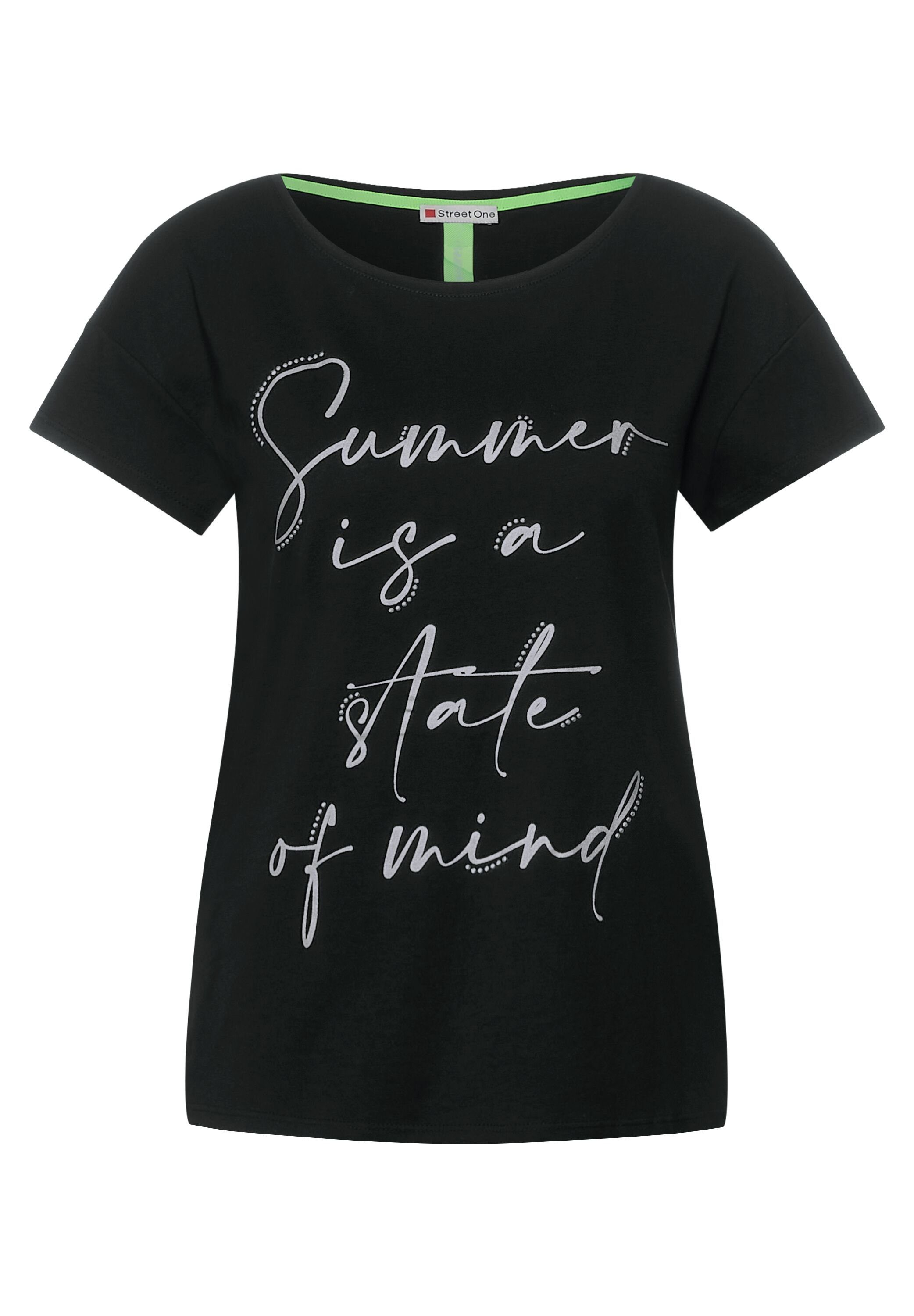 STREET ONE T-Shirt mit Wording-Print Black