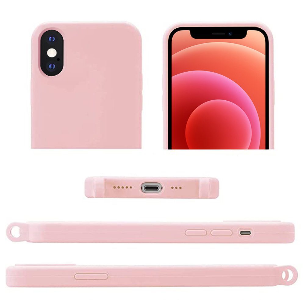 FITSU Handyhülle Handykette für Apple iPhone Hülle mit Band Handyband Case zum Umhängen, Hülle für iPhone 12 Pro, 12, 12 Mini, SE 2022, 11, XS, XR, X, 8, 7, 6