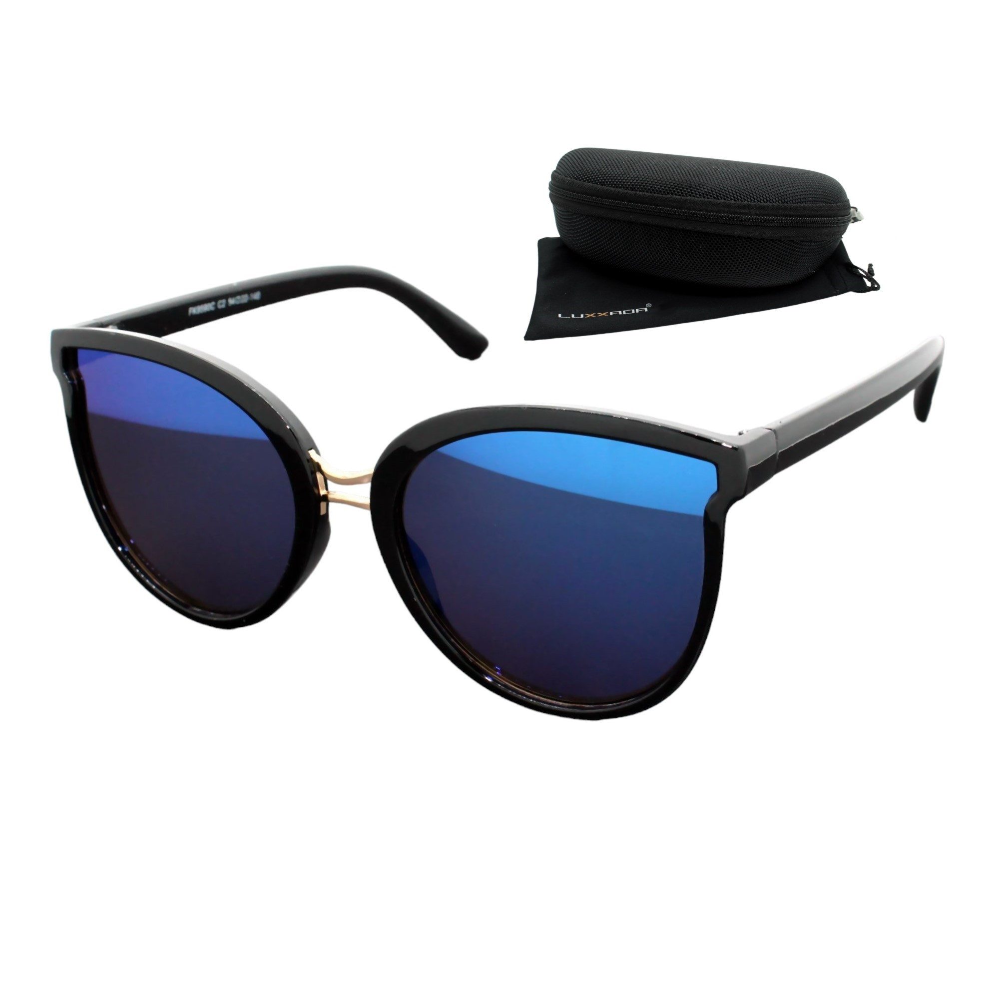 LUXXADA Sonnenbrille Damen Cat-Eye Markenbrille mit Oversize Gläser UV400 (inkl. Brillenbox und Brillenbeutel) Große Katzenaugen Linsen Getönt oder Verspiegelt