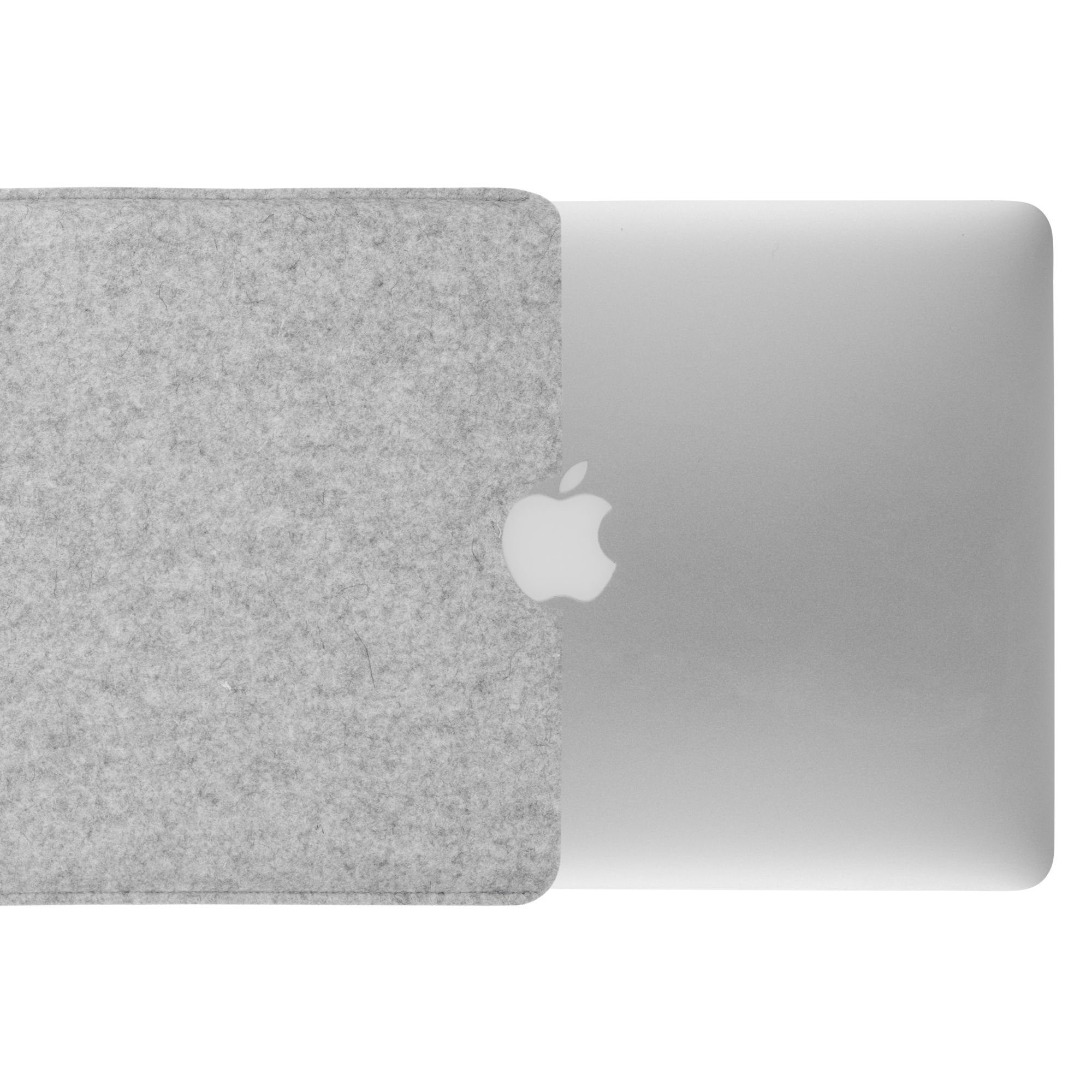 CoverKingz Laptoptasche Hülle für Apple MacBook Pro 16" (M1/M2) Handmade Filz Tasche Case, 100% Schurwolle, Made in Germany Hellgrau