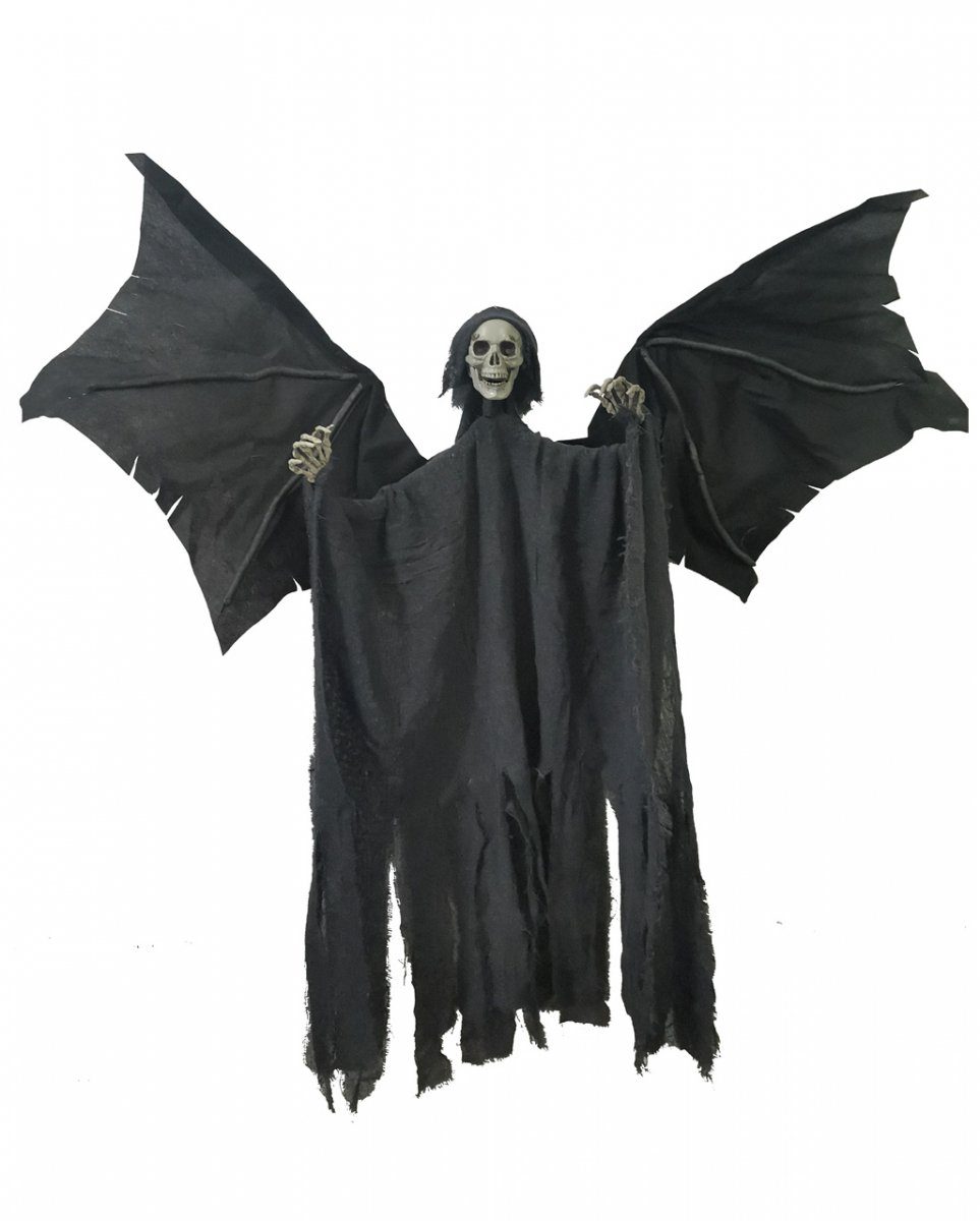 Horror-Shop Dekofigur Grey Skelett Grim Reaper mit Flügel 90cm