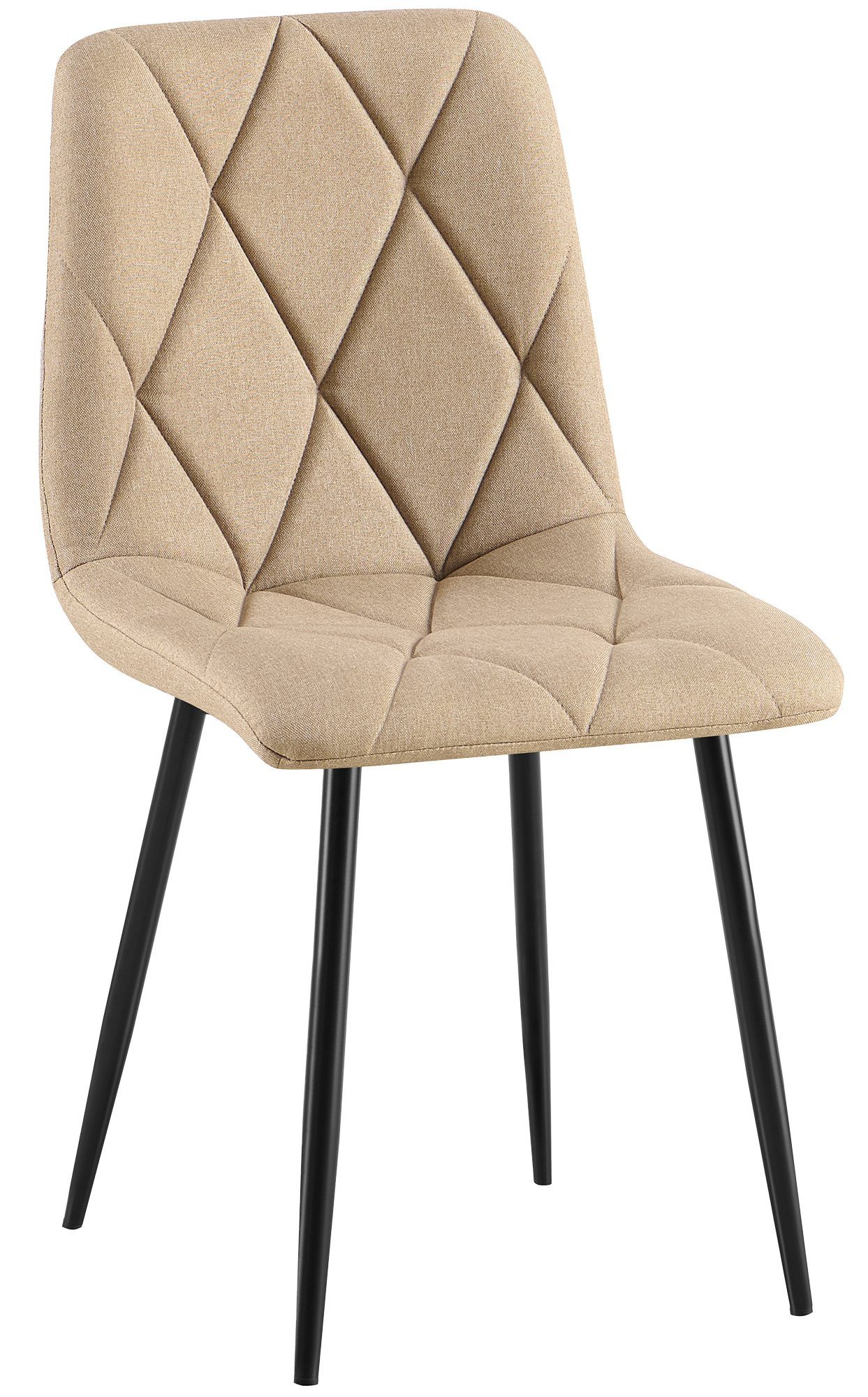 CLP Esszimmerstuhl Clairton, mit Stoff- oder Samtbezug, Metallgestell