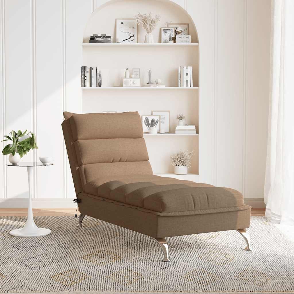 vidaXL Chaiselongue Massage-Chaiselongue mit Kissen Braun günstig online kaufen