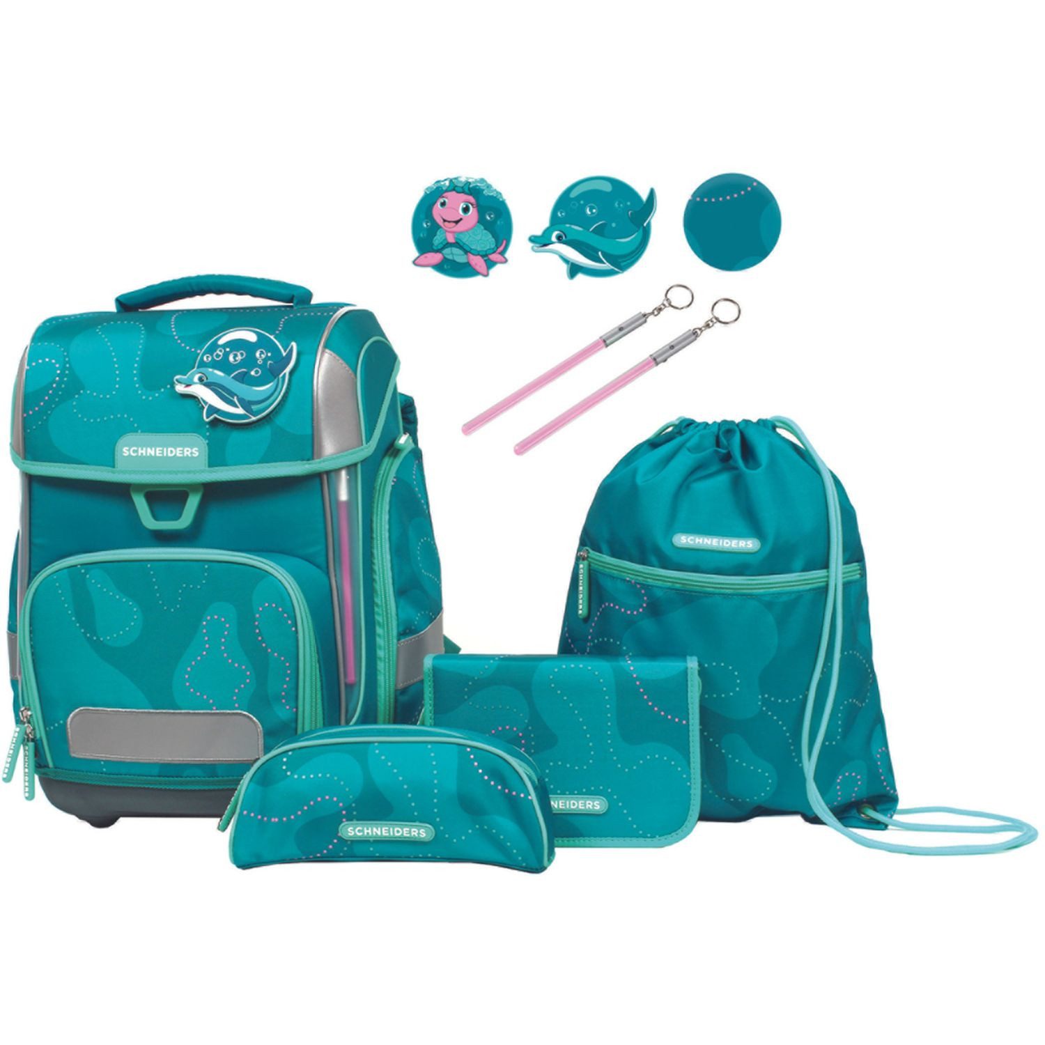Schneiders Vienna Schulranzen Ergolite Set 9-tlg. Aqua Love