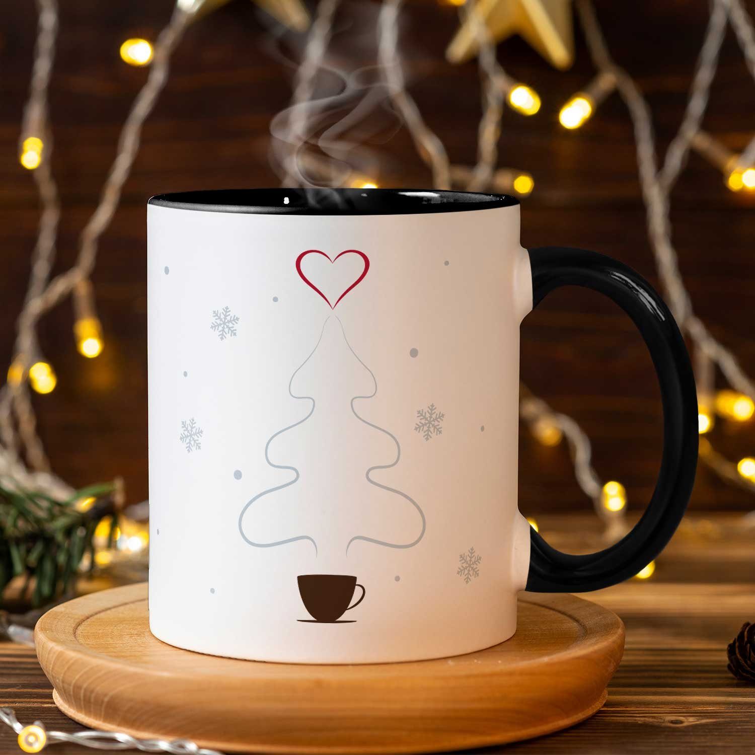 GRAVURZEILE Tasse Bedruckte Tasse - Geschenke für Frauen & Männer zu Weihnachten, Keramik, Es wird Zeit den Kaffee durch Glühwein zu ersetzen - Schwarz & Weiß