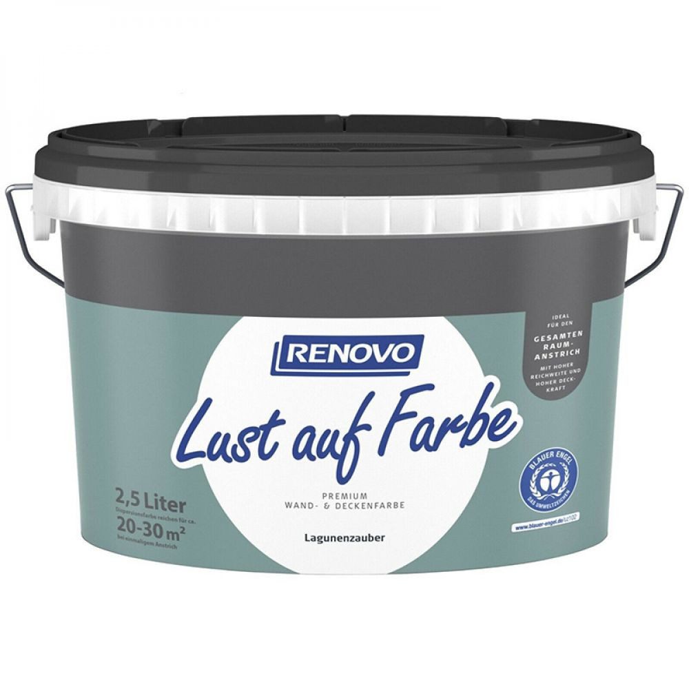 Renovo Wandfarbe Renovo Wand- und Deckenfarbe Lust auf Farbe matt 2,5 Ltr. Lagunenzaube