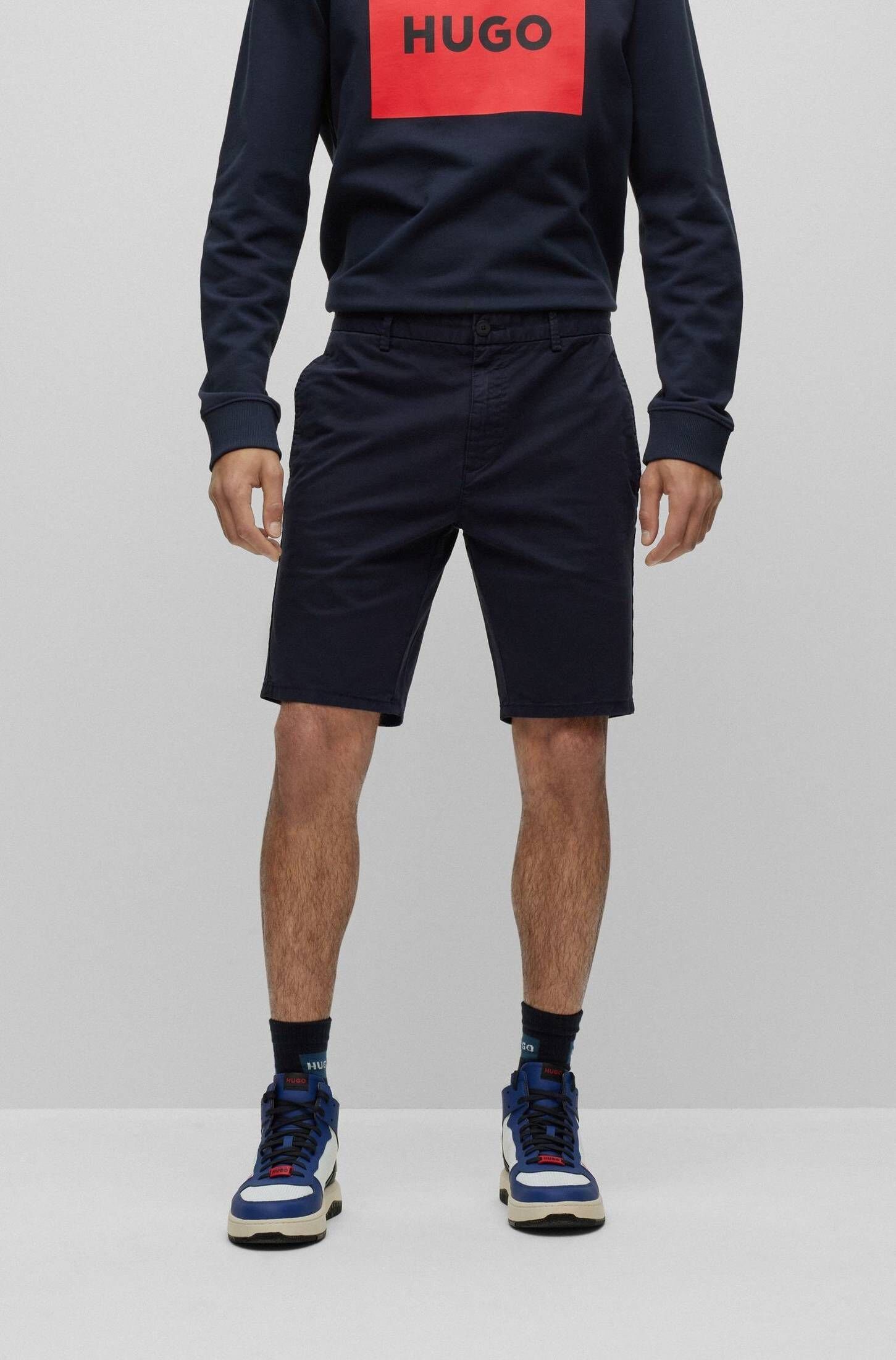 Shorts (1-tlg) Herren Shorts (296) DAVID222SD Slim Fit blau HUGO