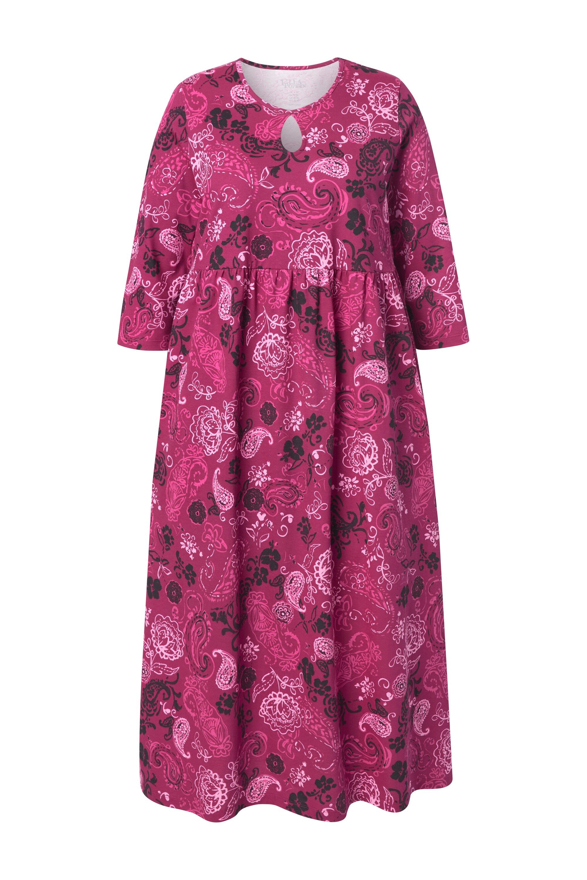 Ulla Popken Maxikleid Maxikleid Paisley A-Linie Rundhals 3/4-Arm günstig online kaufen