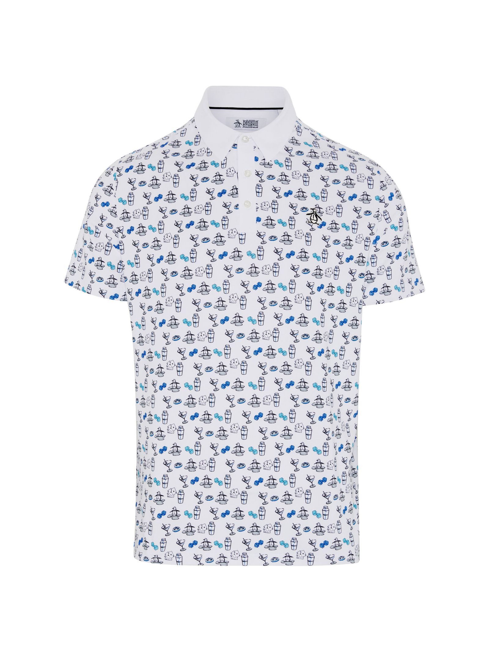 Original Penguin Poloshirt Penguin Das Player-Allover-Print-Polo Herren (1-tlg) Feuchtigkeitsableitend