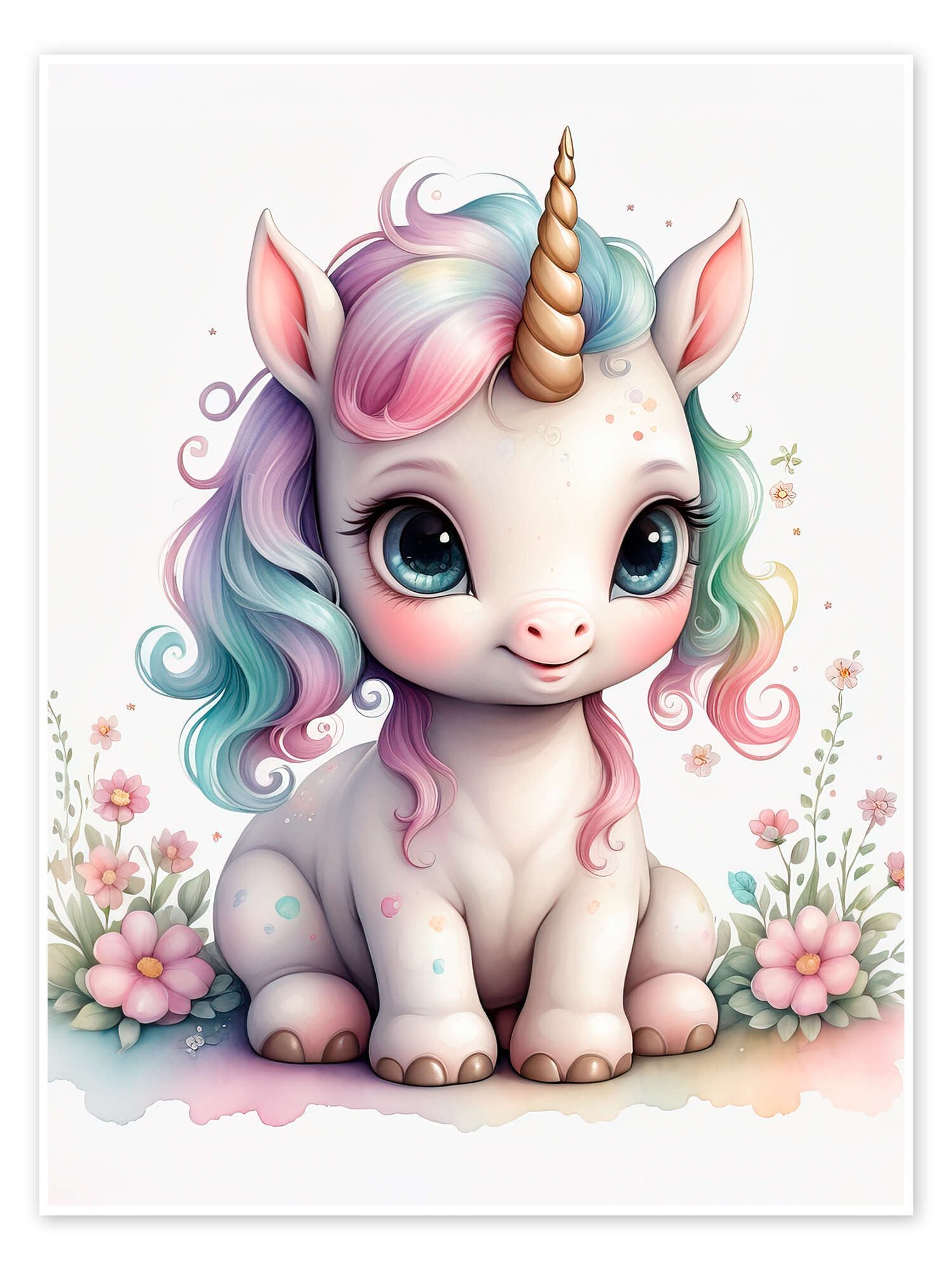Posterlounge Poster nobelart, Baby-Einhorn, Kinderzimmer Kindermotive günstig online kaufen
