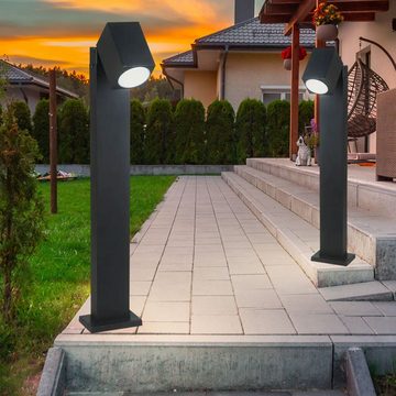 etc-shop LED Außen-Stehlampe, Leuchtmittel inklusive, Warmweiß, Farbwechsel, 2x Außen LED RGB Garten Steh Stand Lampe Leuchte Veranda Hof Weg