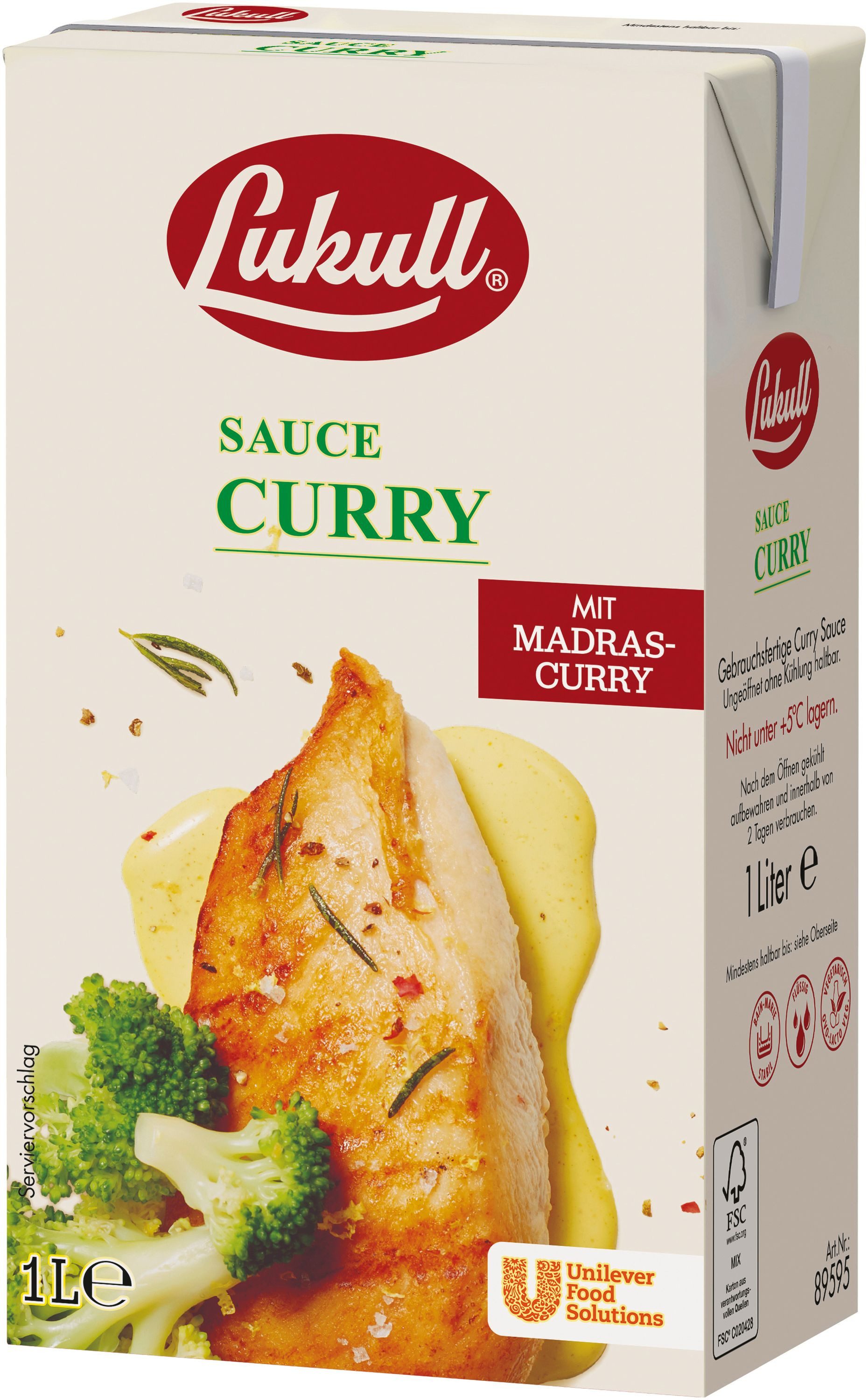 Lukull Saucen, Lukull Curry Sauce mit feiner Wuerze ideal zu Reis und Fleisch 1000ml