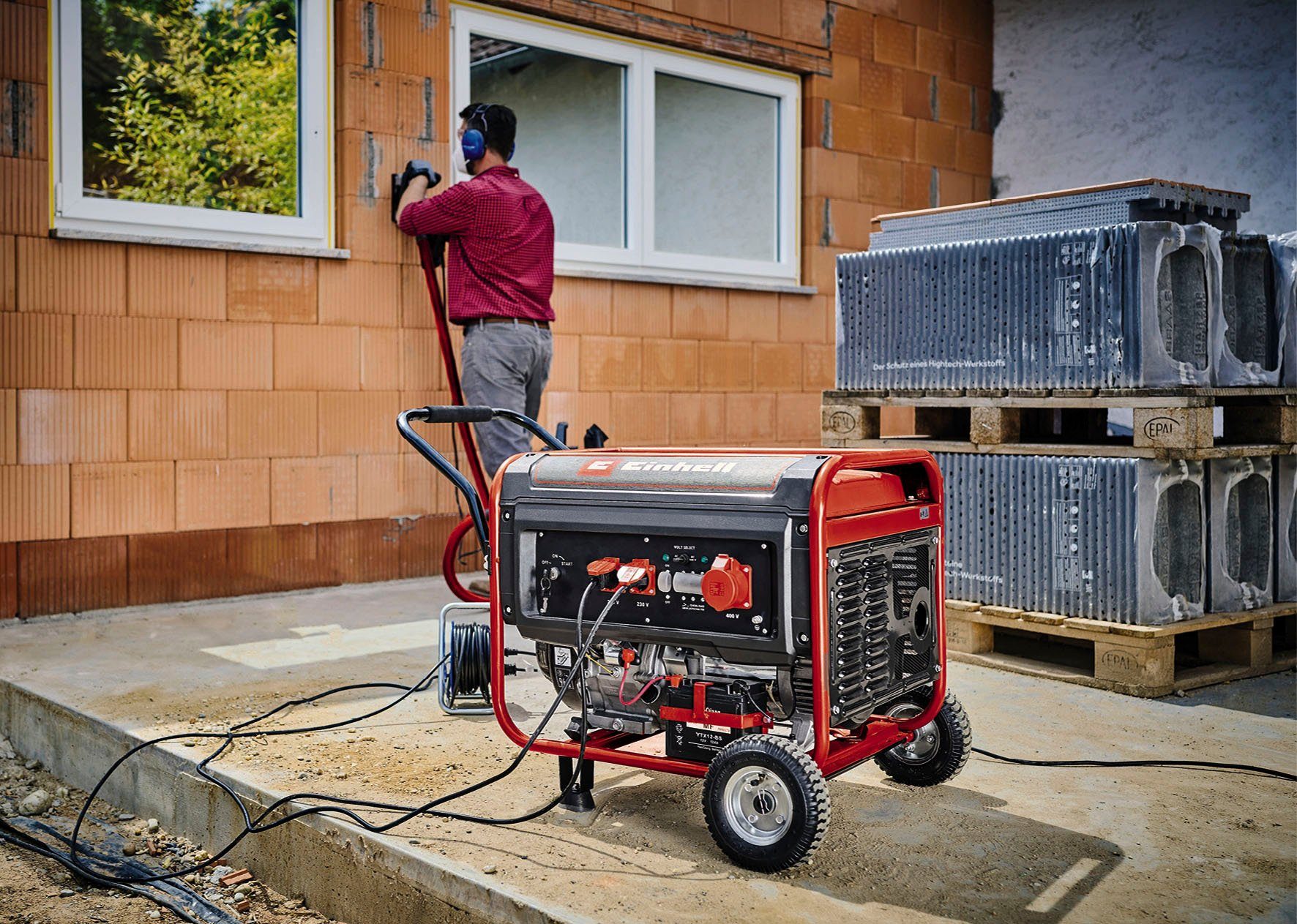 Einhell Stromerzeuger TC-PG 65/E5, Benzin, inkl. 12 V Starterbatterie